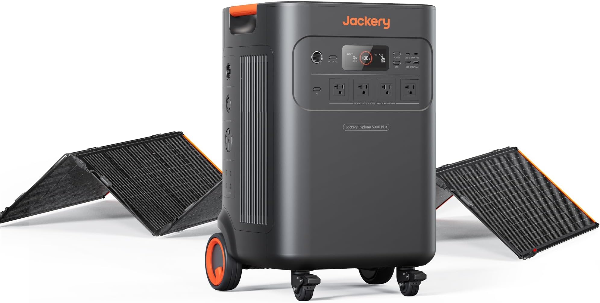 Jackery Solar Generator 5000 Plus with 500W(85Wx6) Solar Panels, 5040Wh LiFePO4 Battery Power Station, 120V/240V 7200W AC Output, Portable Generator for Home Battery Backup, Power Outages
