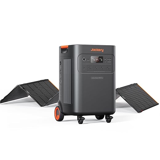 Jackery Solar Generator 5000 Plus with 500W(85Wx6) Solar Panels, 5040Wh LiFePO4 Battery Power Station, 120V/240V 7200W AC Output, Portable Generator for Home Battery Backup, Power Outages