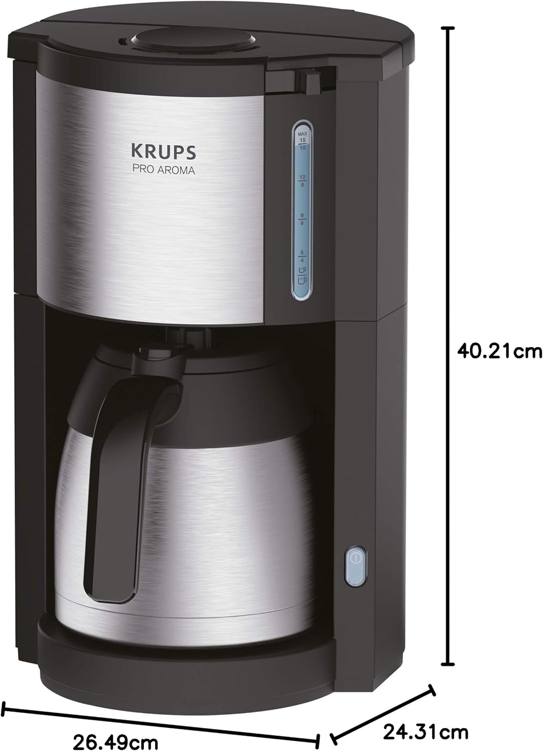 Krups KM305D10 Proaroma termica Filtro macchina per caffè, colore: nero/acciaio inox Krups KM305D10 Proaroma termica Filtro macchina per caffè, colore: nero/acciaio inox