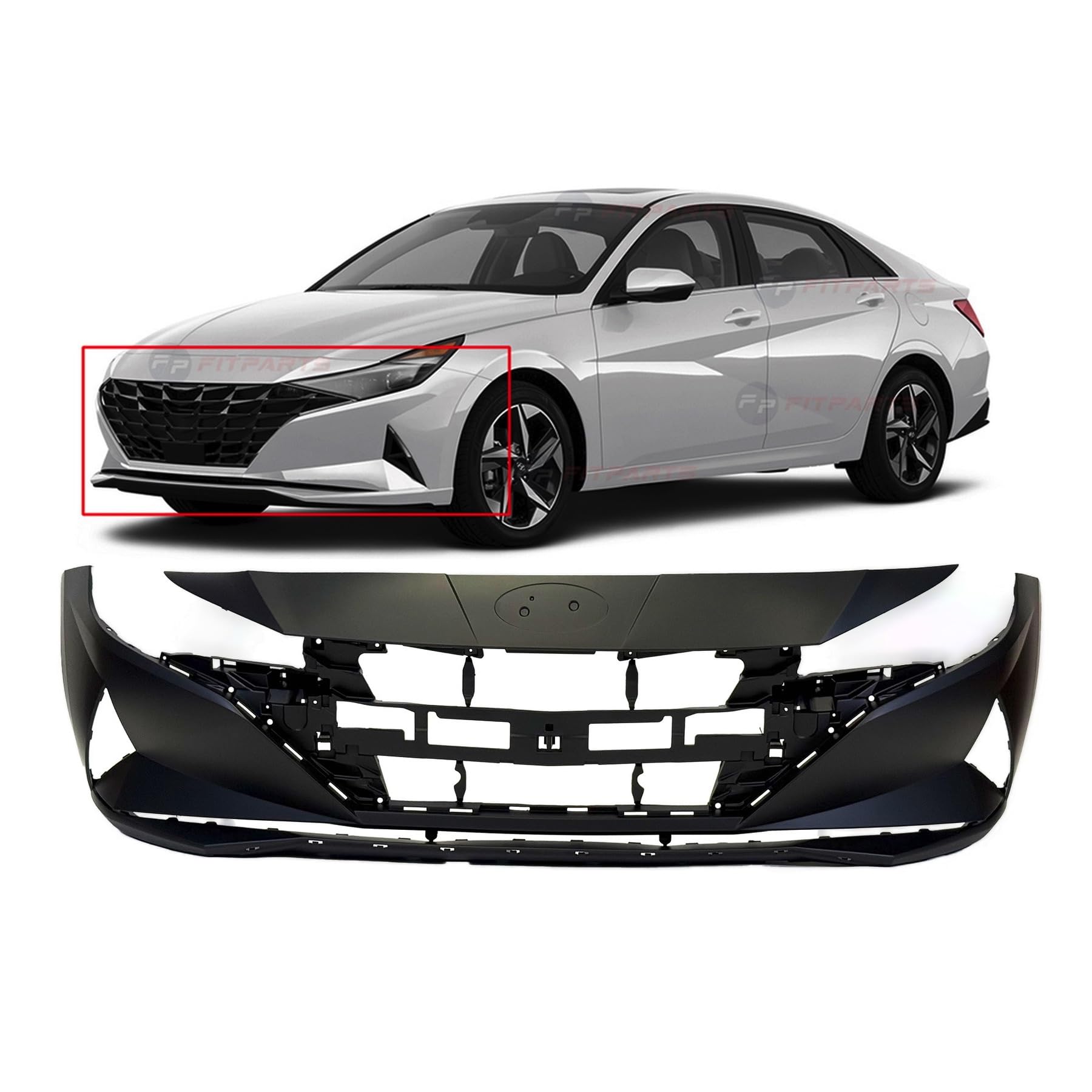 FitParts Compatible with Hyundai Elantra 2021–2023 Front Bumper Cover