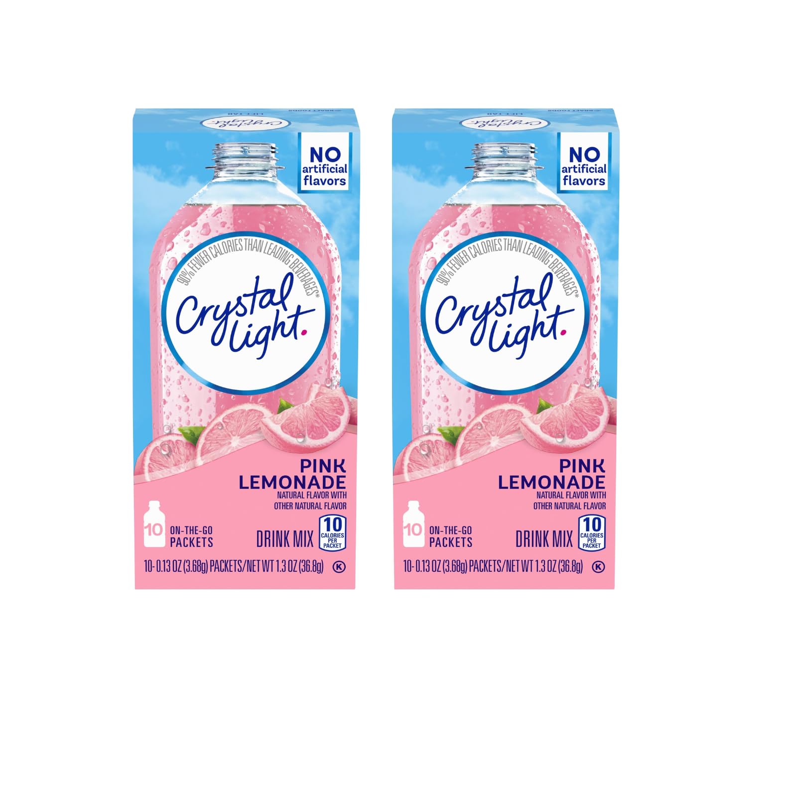 Crystal Light On The Go Pink Lemonade Drink Mix, 10 ct, pack of 2 : Grocery & Gourmet Food