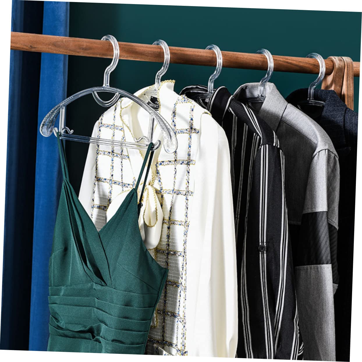 Cabilock 4Pcs Heavy Duty Clothes Hangers Multi Function Coat Hangers for Neat Closet Organization Elegant Design Strong Construction for Dresses and Coats