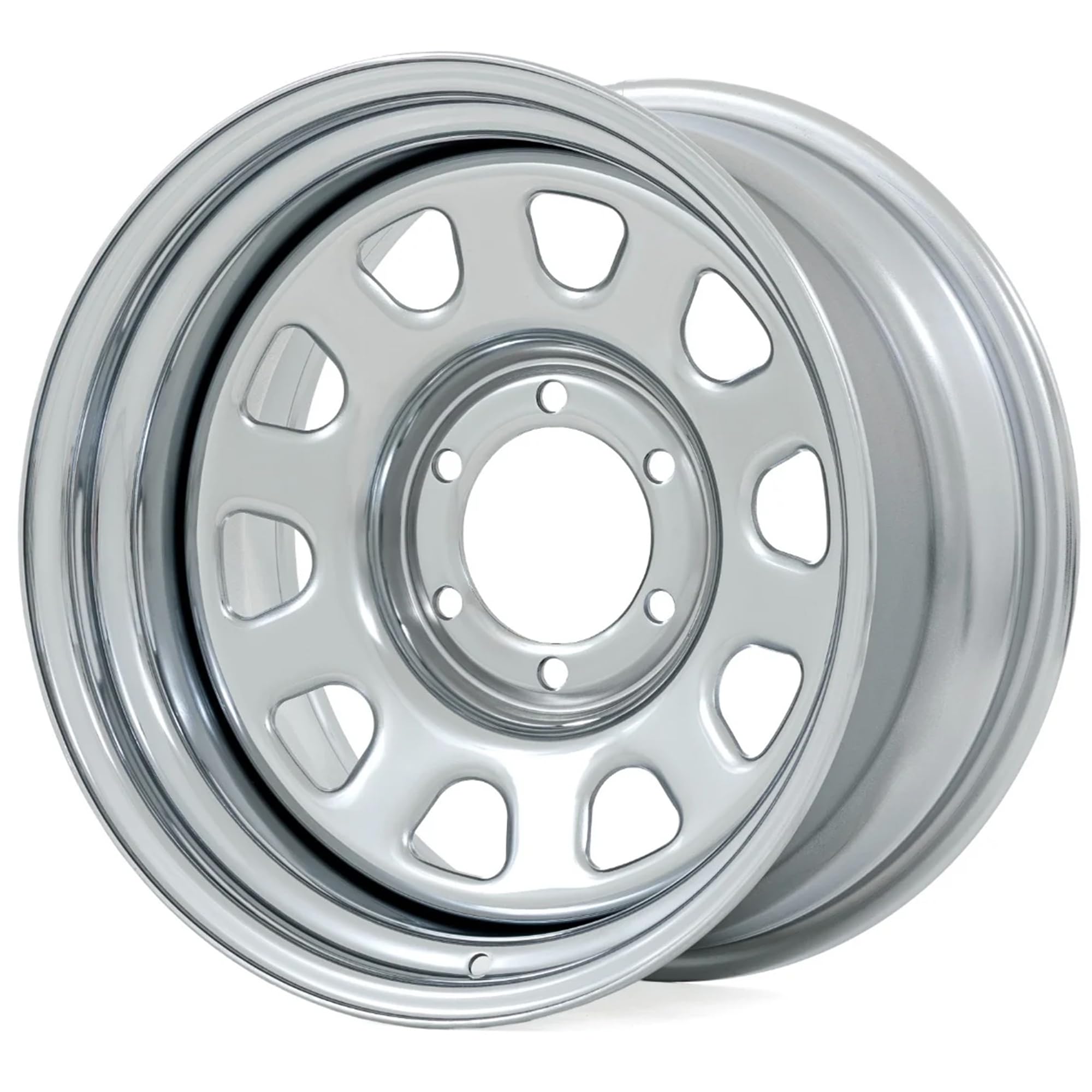 Rough Country 16x8 Polished Chrome Steel Wheel - 5x4.5, 6mm Offset, 3.30 Bore, Classic Off-Road Rim for Trucks, Jeeps & SUVs-image-23