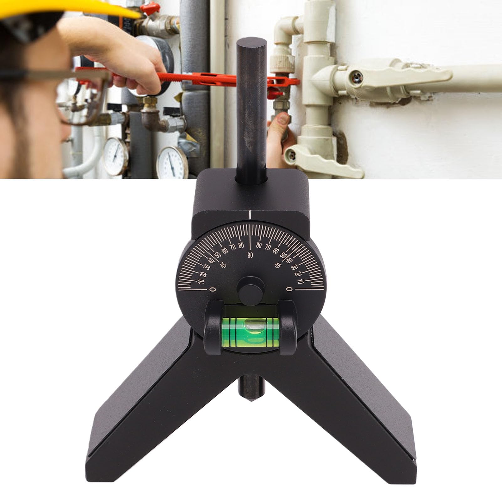 Rohrmittelpunktsucher, ortungsgerät und -markierer aus Verdickter Aluminiumlegierung mit Winkelmesser mit Dosenlibelle für Rohrinstallateure, Schweißer, Heimwerker und Hei (S)