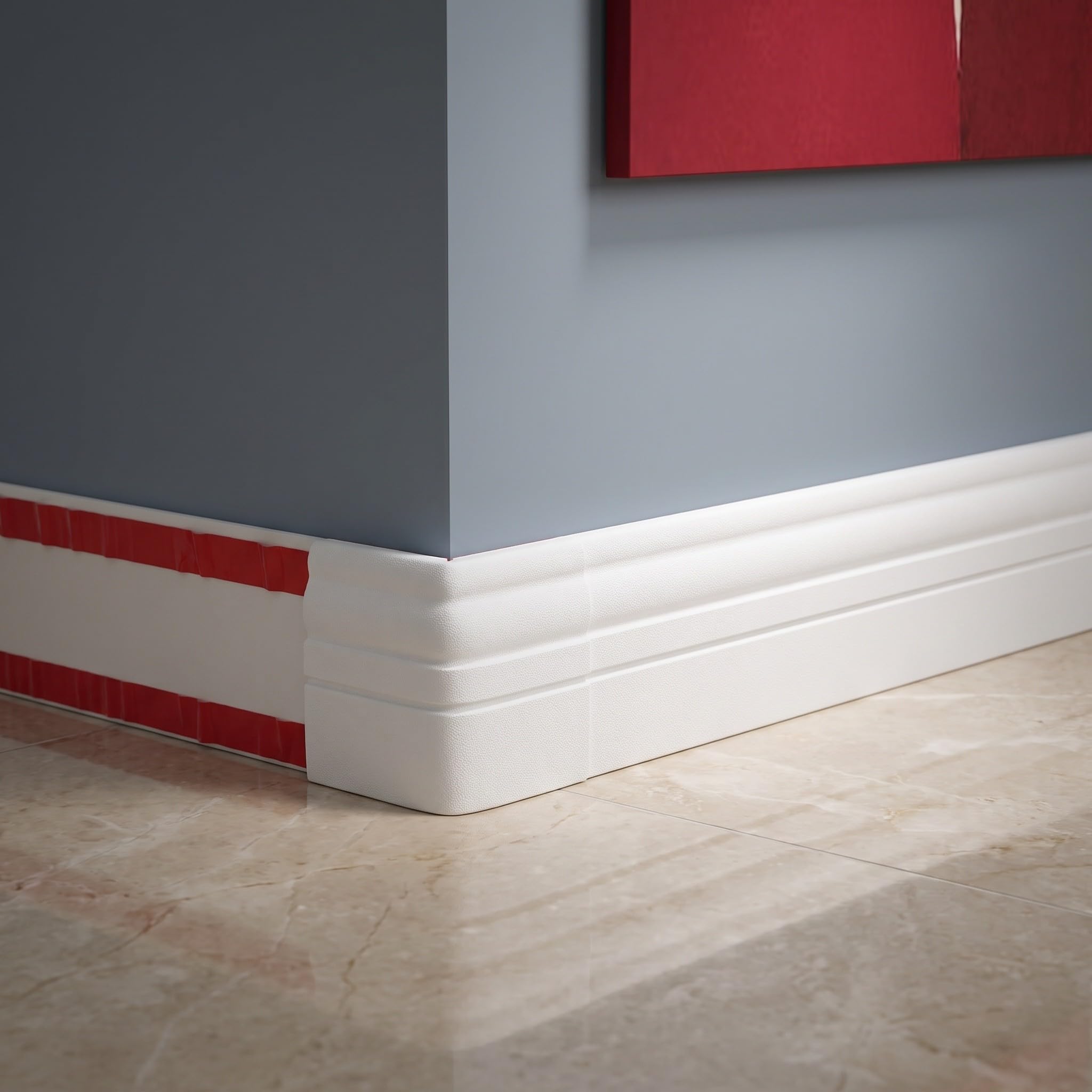 ibasenice Battiscopa di finitura, largo 10 cm, flessibile e impermeabile. | Battiscopa autoadesivo in PVC per casa e ufficio, lunghezza 5 metri (16,4 piedi).