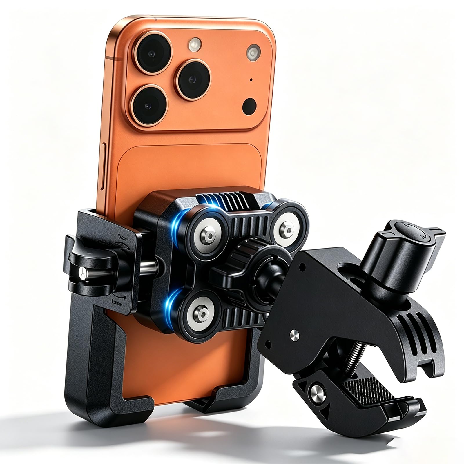 Supporto Smartphone Moto per Z800 ZX14 ZX1400 Z750 | Blocco meccanico rapido, ammortizzazione quadrupla antivibrazione, rotazione 360° gradi, cuscinetto silicone protettivo