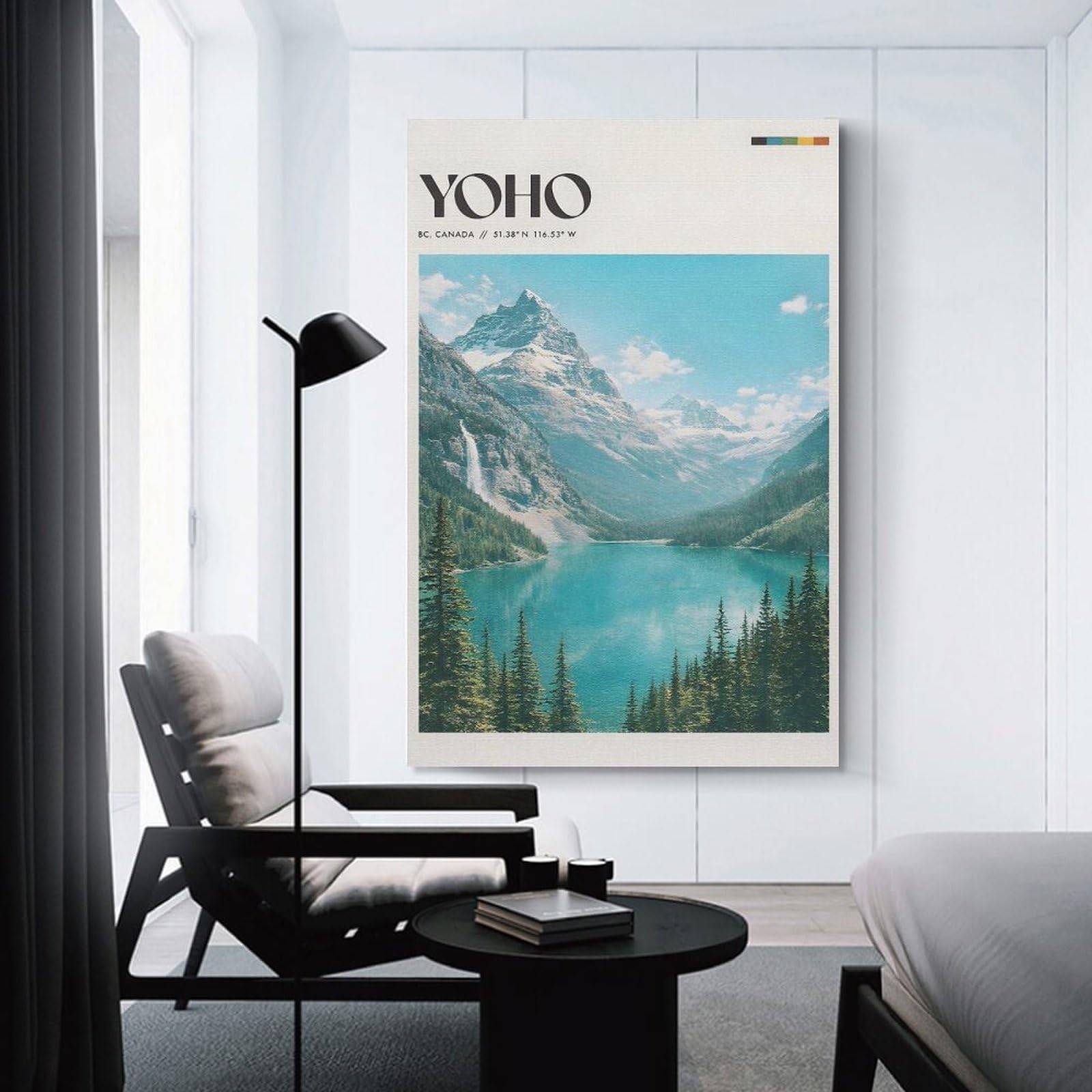 Junmoney Unframe-Style-15 Yoho National Park Landscape Canvas Wall Decor, 12X18inch(30X45cm), For Bedroom, Guest Room Or Reading Nook, Canvas Wall Decor For Personal Spaces