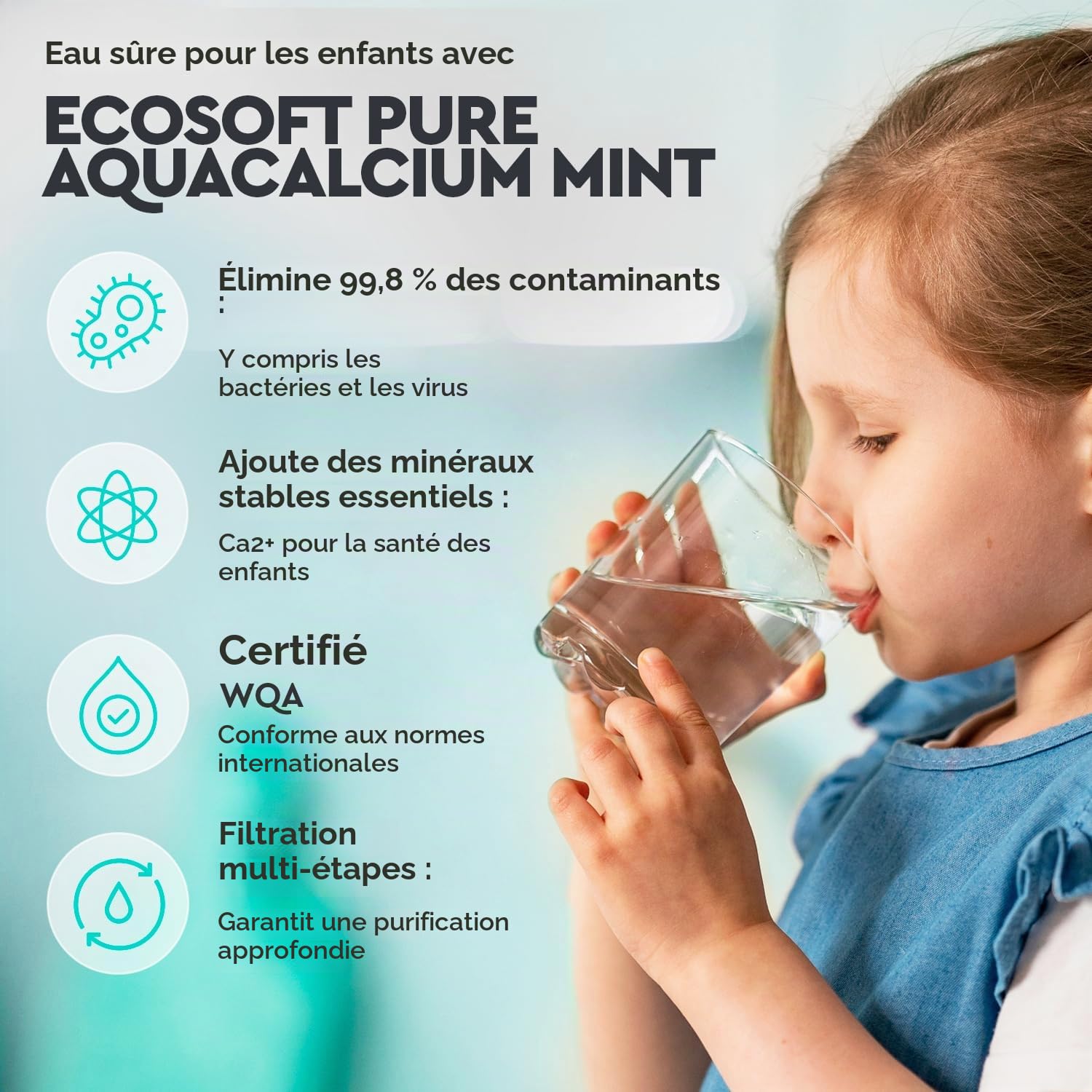 Ecosoft P'URE AquaCalcium Filtre avec pompe sur châssis métallique, osmose inverse pour la maison | filtre 99,8 purcent des polluants de l'eau | minéralise l'eau potable avec du calcium