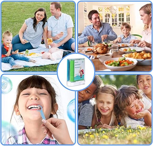 Miniatura 7 de Dispensador de hilo dental para niños, dispensador de hilo dental para niños, 2 cajas con 176 unidades, hilo dental divertido y colorido que te