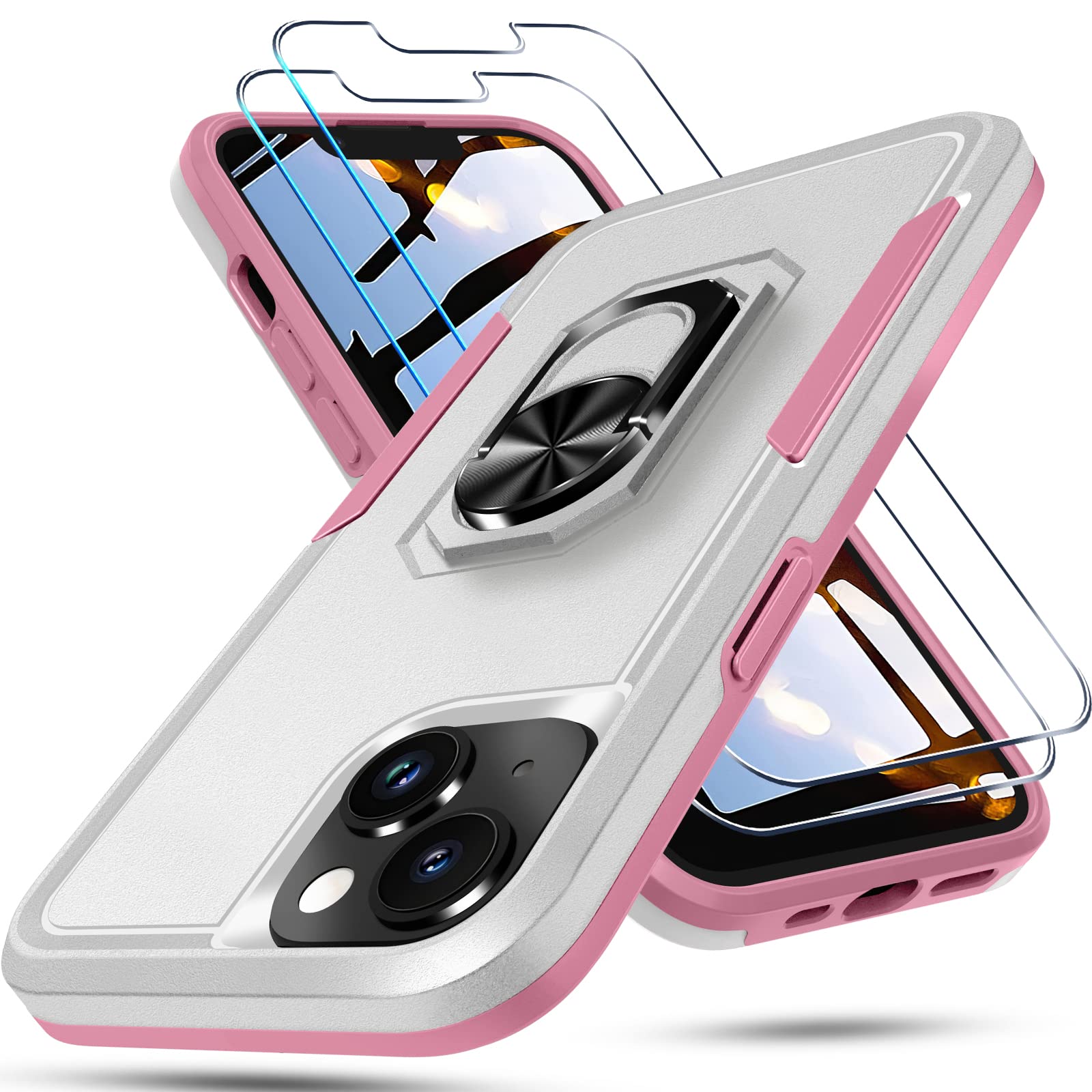 Amazon.co.jp: Janmitta iPhone 14用メタルキックスタンドケース