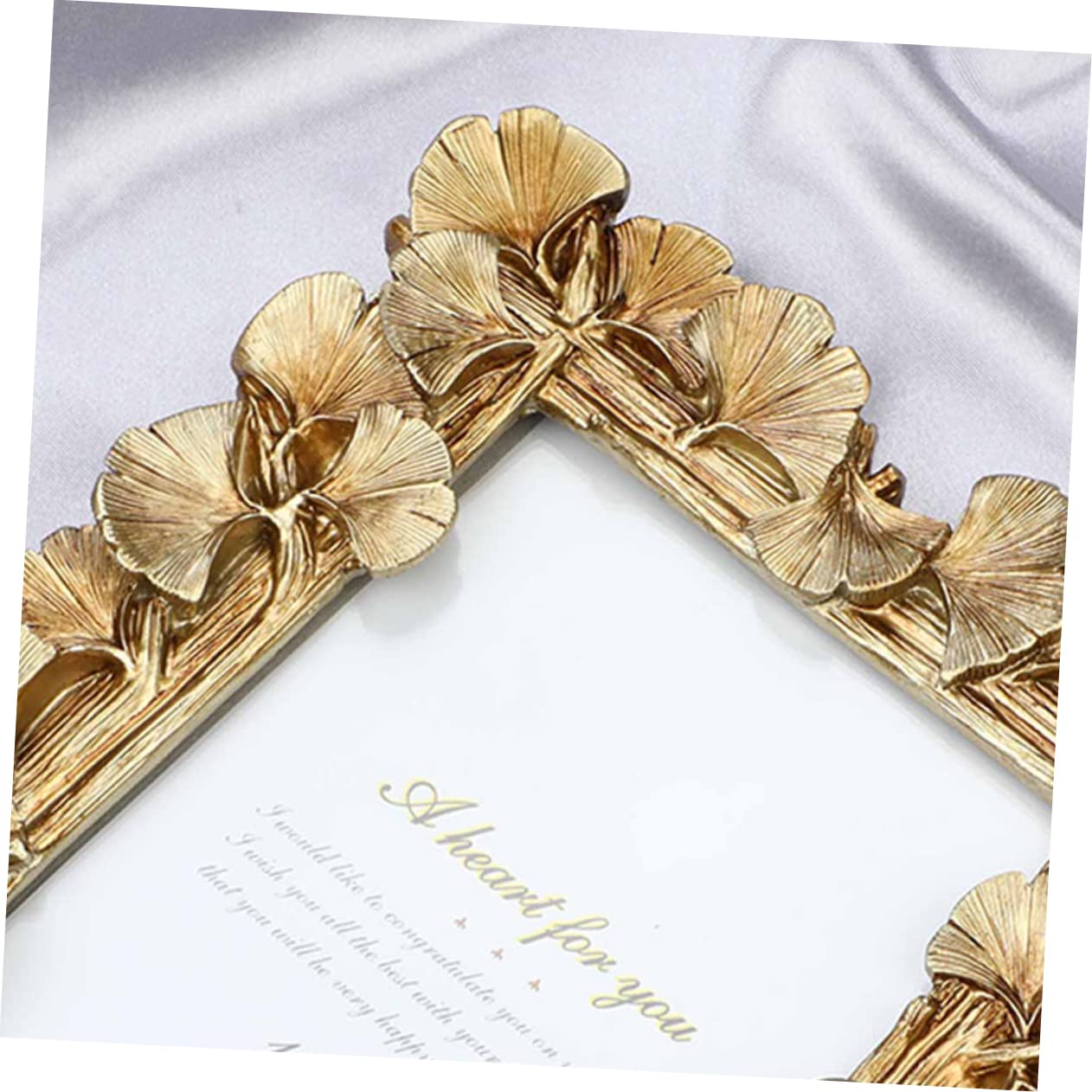 Alipis Cornice Foto Decorativa in Resina Foglia di Ginkgo Biloba Oro