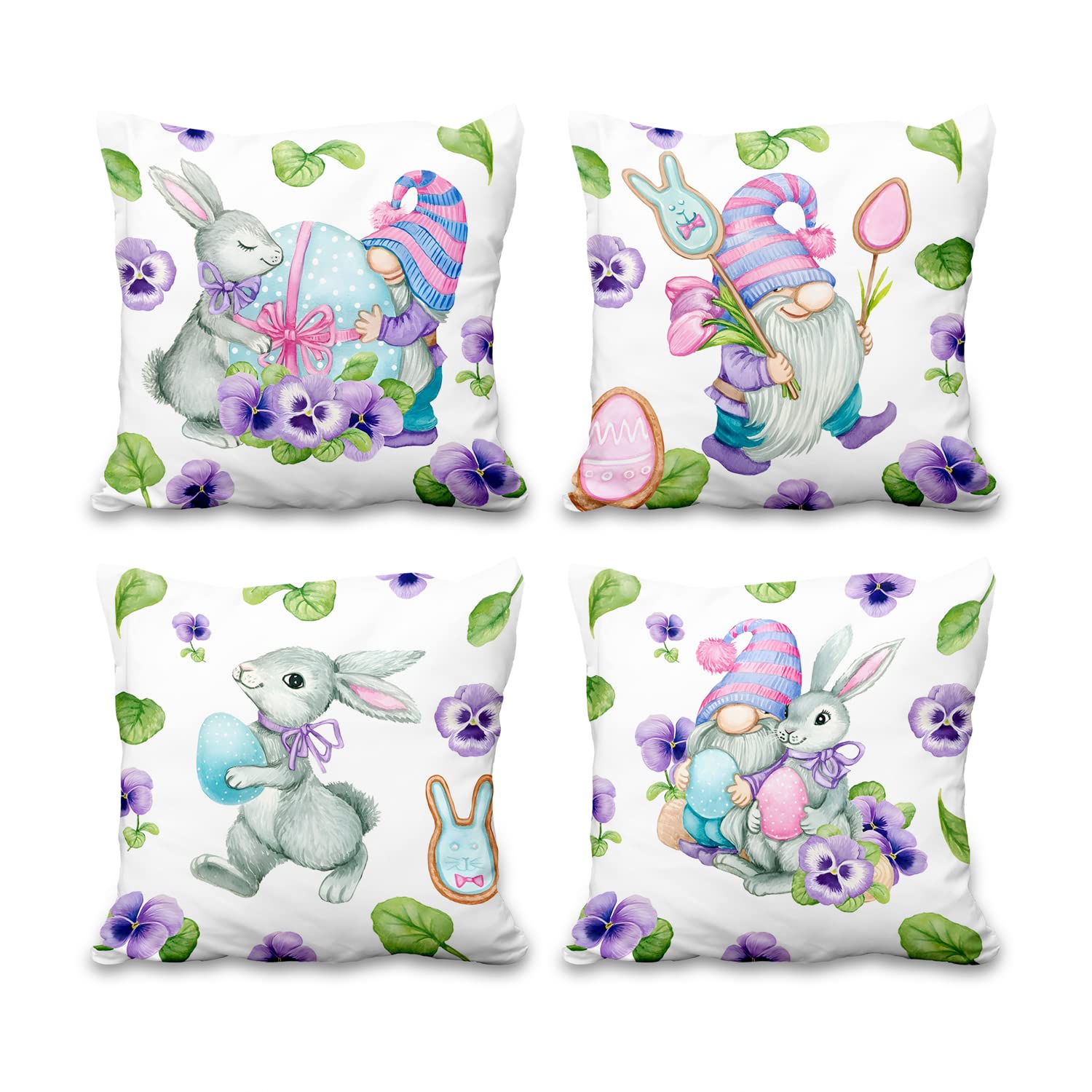 Œufs de Pâques housse de coussin en peluche courte douce 50x50cm pour salon