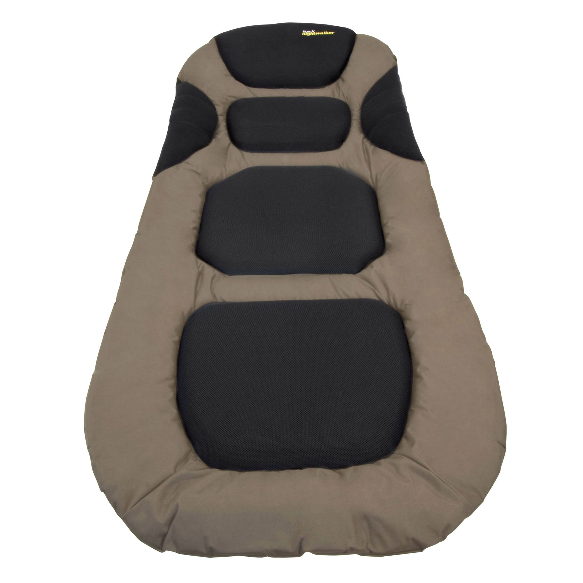 Evo-X Nightwalker Komfort Angelliege – Gepolsterte Campingliege & Gartenliege bis 130kg – 205x82cm – Mesh-Belüftung & Schlammfüße – Verstellbare Rückenlehne & Höhe – Outdoor Relax-Liege