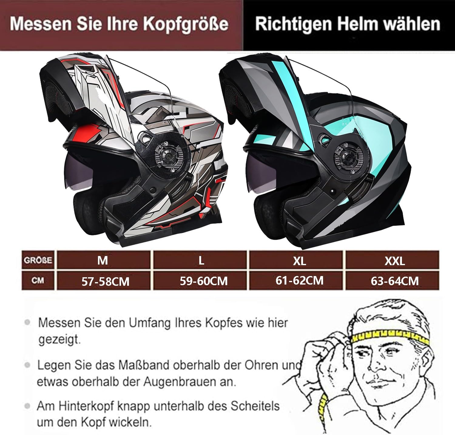 Casco De Moto Modular Casco Abatible Integrado ECEDOT Homologado Casco Modulares Integrales Casco Scooter Motocicleta con Doble Visera Hombres Y Mujeres Adultos