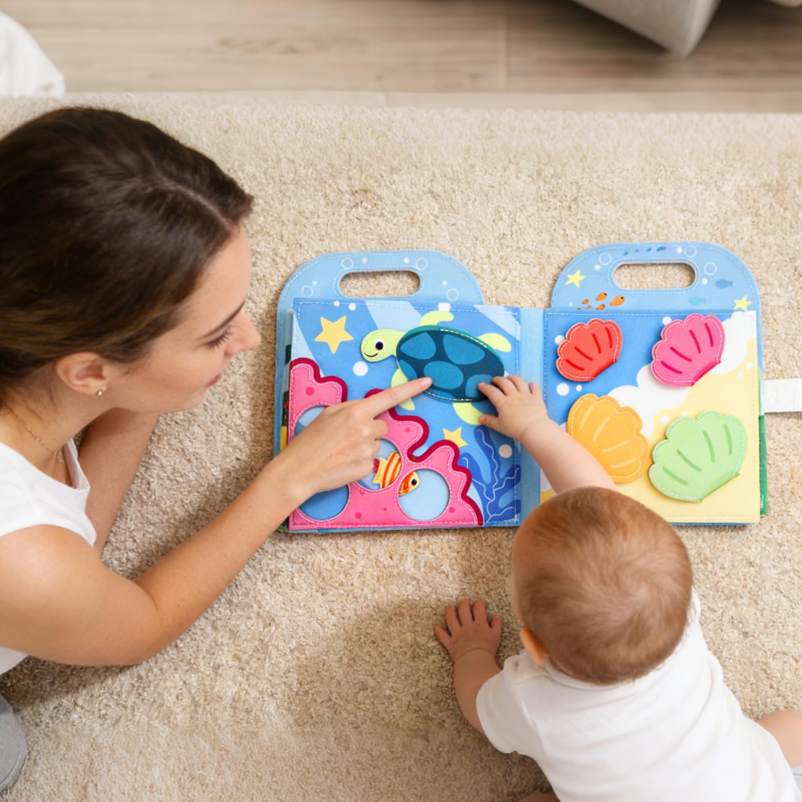 Busy Board Montessori Libro Interattivo 1 Anno, Libro in Tessuto per Bambini, Montessori Silenzioso Libros con, Giocattolo a Partire da 2 3 4 5 6 Anni, Regalo per Ragazzi e Ragazze