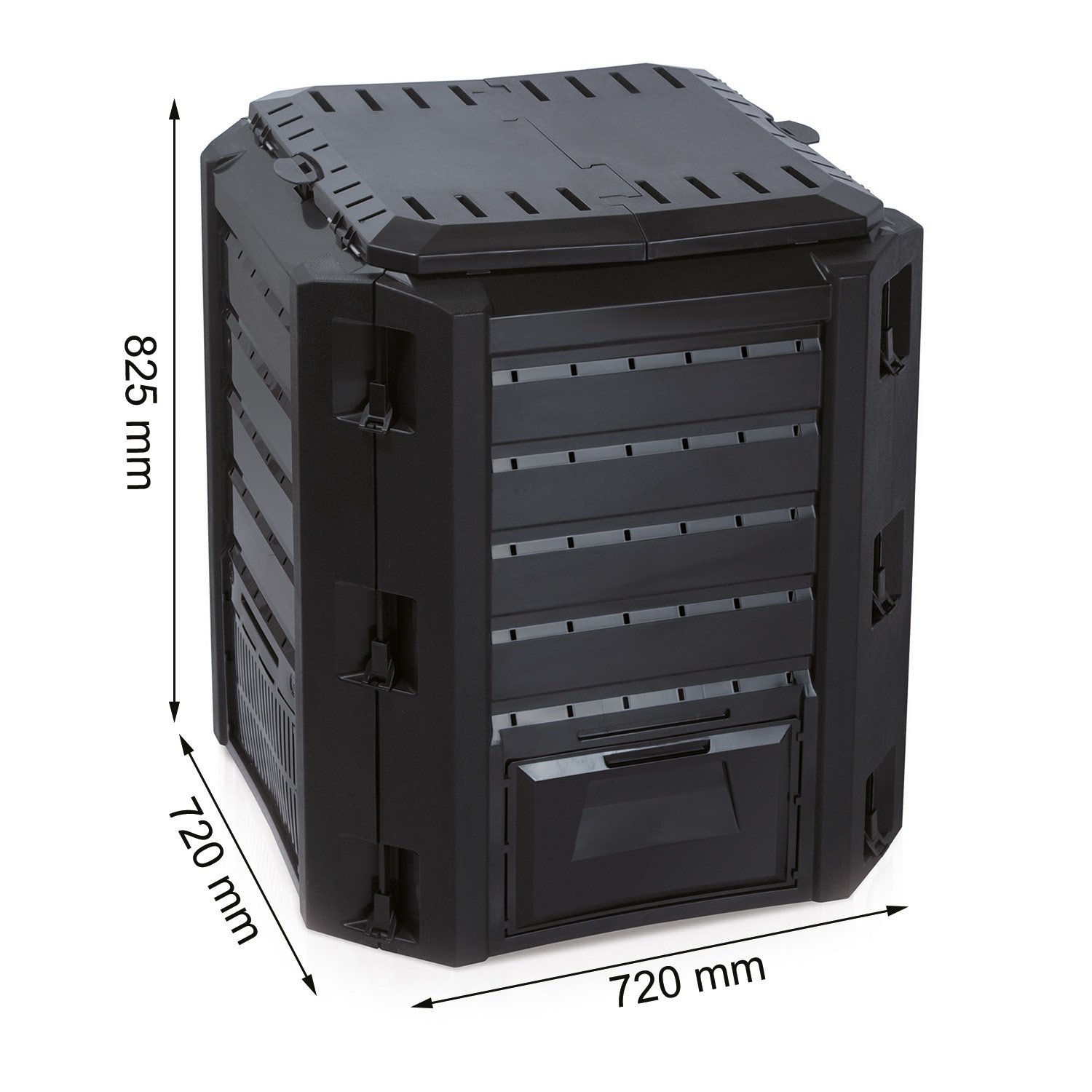 Prosperplast Thermo Bio Komposter Kompostierer Kunststoff schwarz 380 Liter Wetterfest