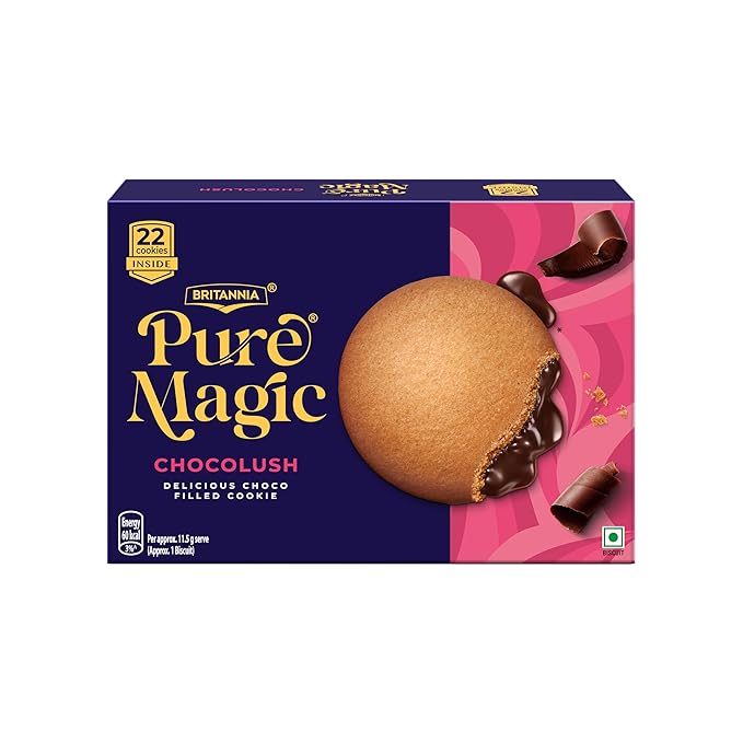 Britannia Pure Magic Chocolush - Delicious Choco Filled Cookie | 300 gm | Live this moment with crunchy and gooey choco filling cookie