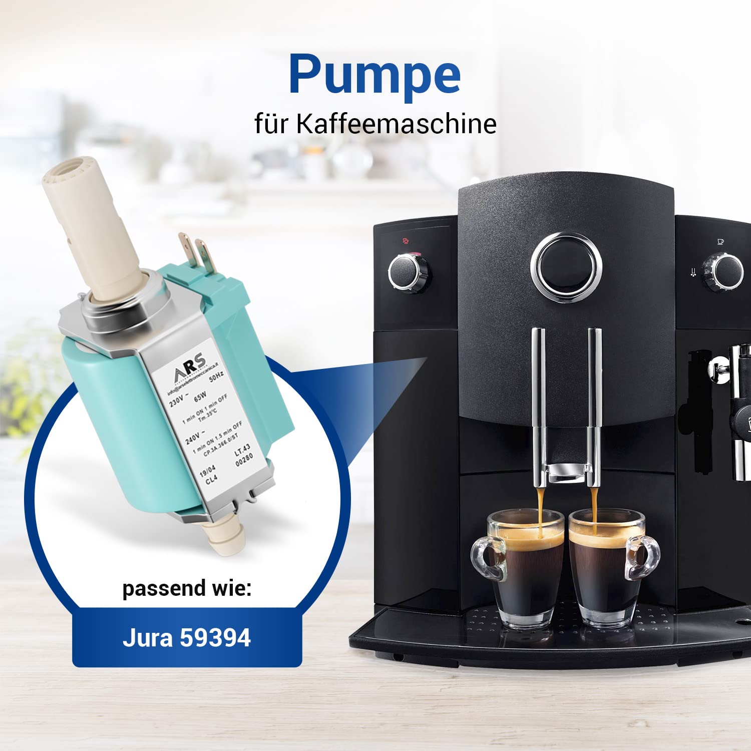 Pompa elettrica ARS CP3 CP3A ricambio per pompa dell'acqua Jura 59394 65 W 230 V macchina da caffè Saeco Philips/Miele/AEG/Balay