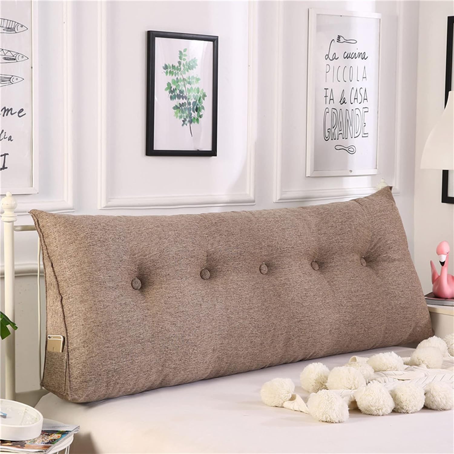 Almohada Lumbar Triangular para cabecero de Ventana al RAS sofá Tatami Dormitorio Cama Respaldo de Lectura Almohada de Lectura para Descanso,01,150x50cm