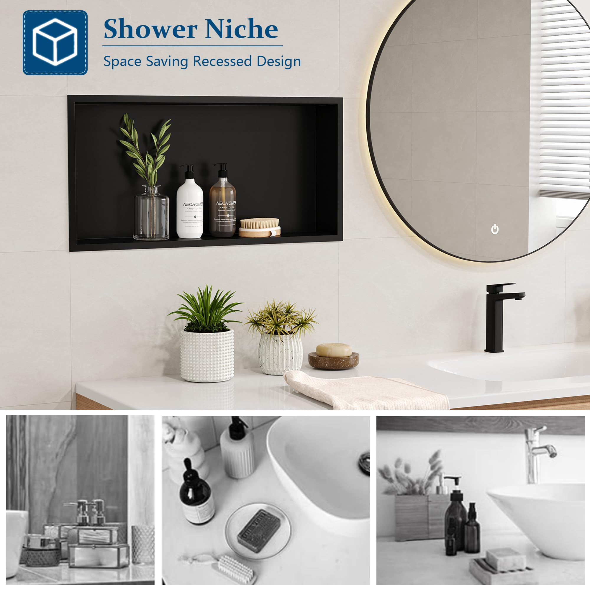 Neodrain Niche De Douche Murale En Acier Inoxydable Avec étagère