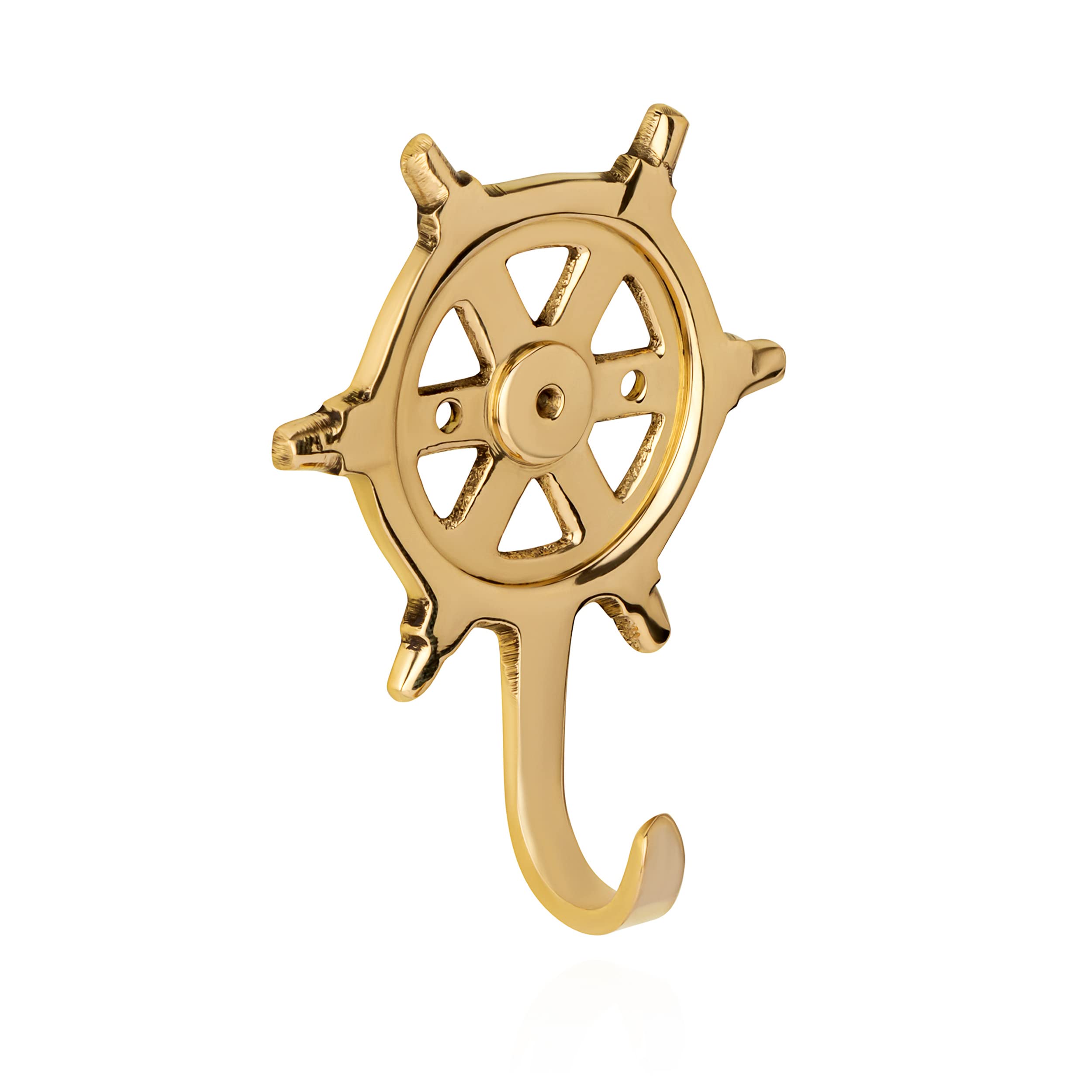 NKlaus Gancio A Muro In Ottone Dorato A Forma Di Ancora Marittima 8,5x13,5 Cm - Arredo Nautico