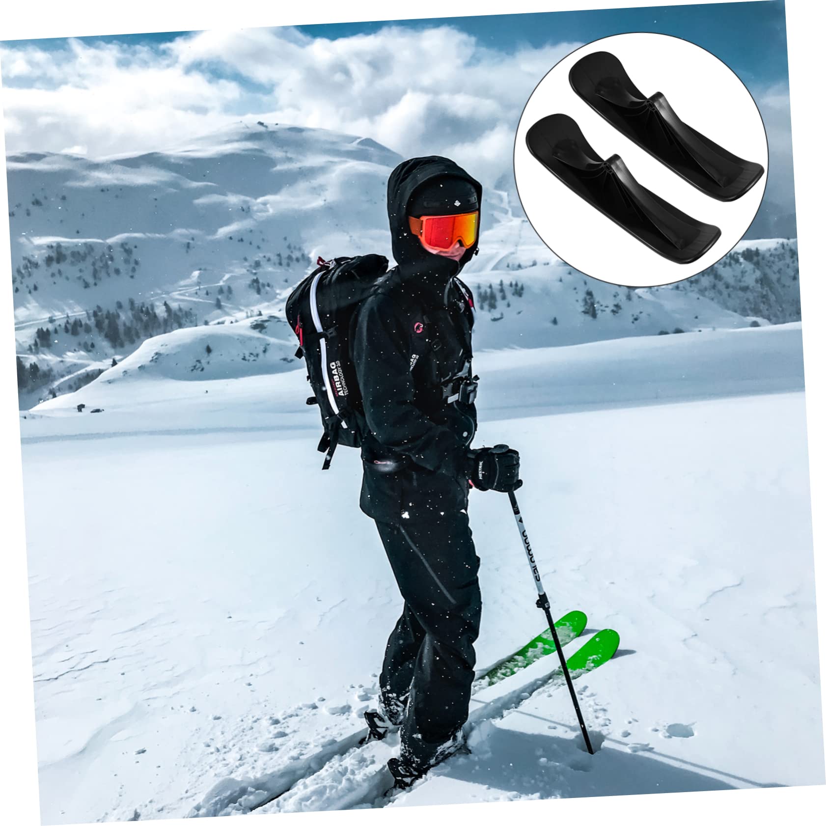 Patineta Plegable Tipo Trineo para Scooter de Nieve, Accesorio Duradero de Material Resistente, Piezas para Esquí Dual al Aire Libre, Conversión para Niños y Uso en Invierno