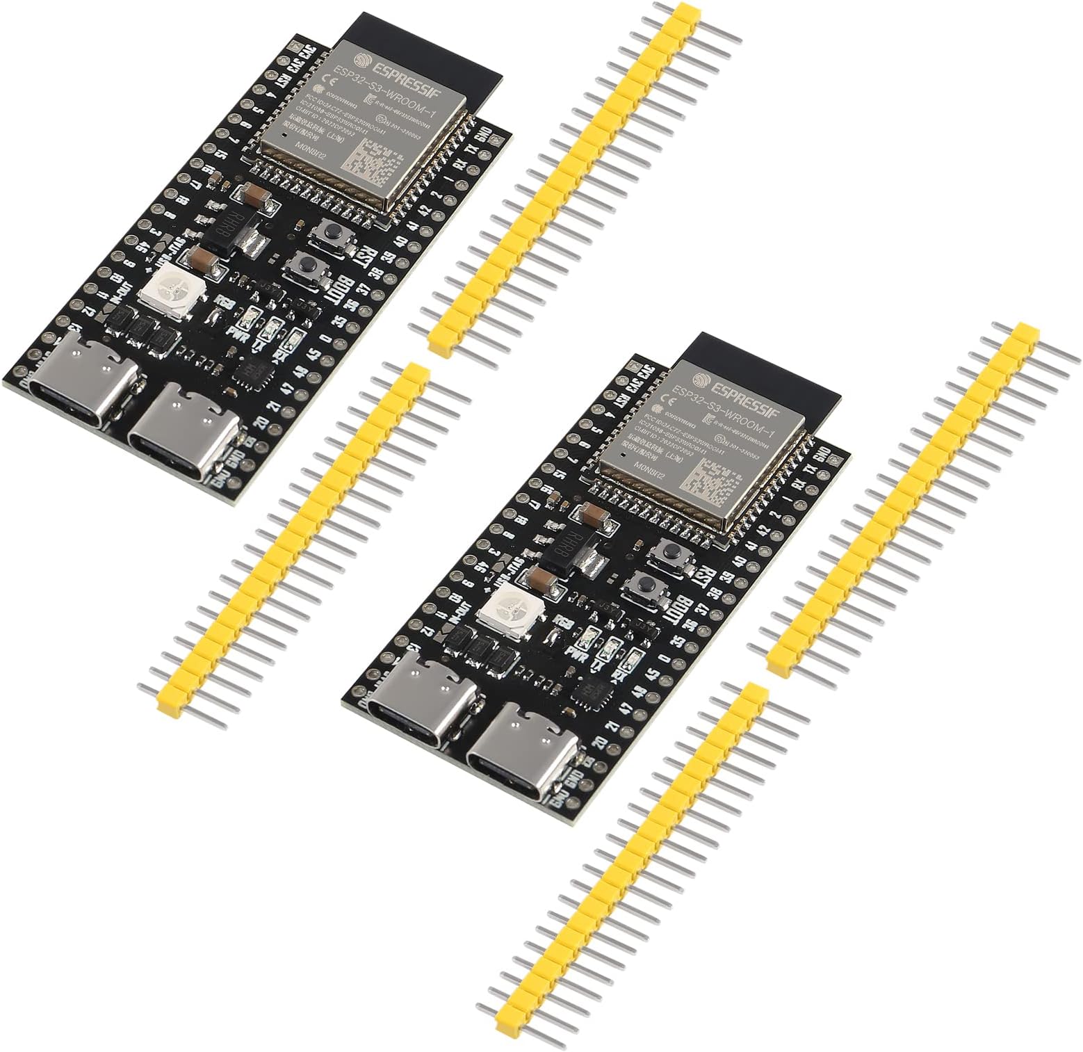 2PCS ESP32 ESP32-S3 WiFi+Bluetooth Internet of Things Dual Type-C Development Board Core Board ESP32-S3-DevKit C N8R2 for Arduino