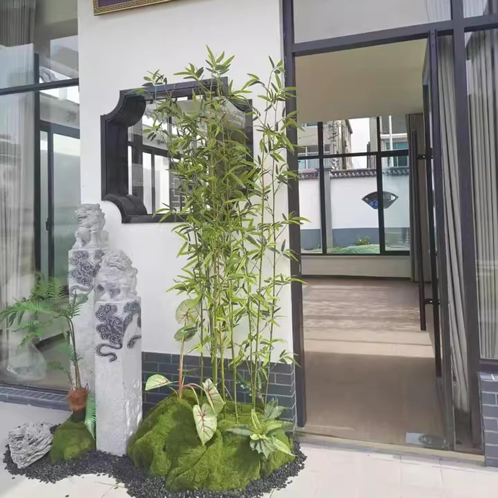 Amazon.com: CHZDPP Artificial Bamboo Plant with Stems and Leaves 