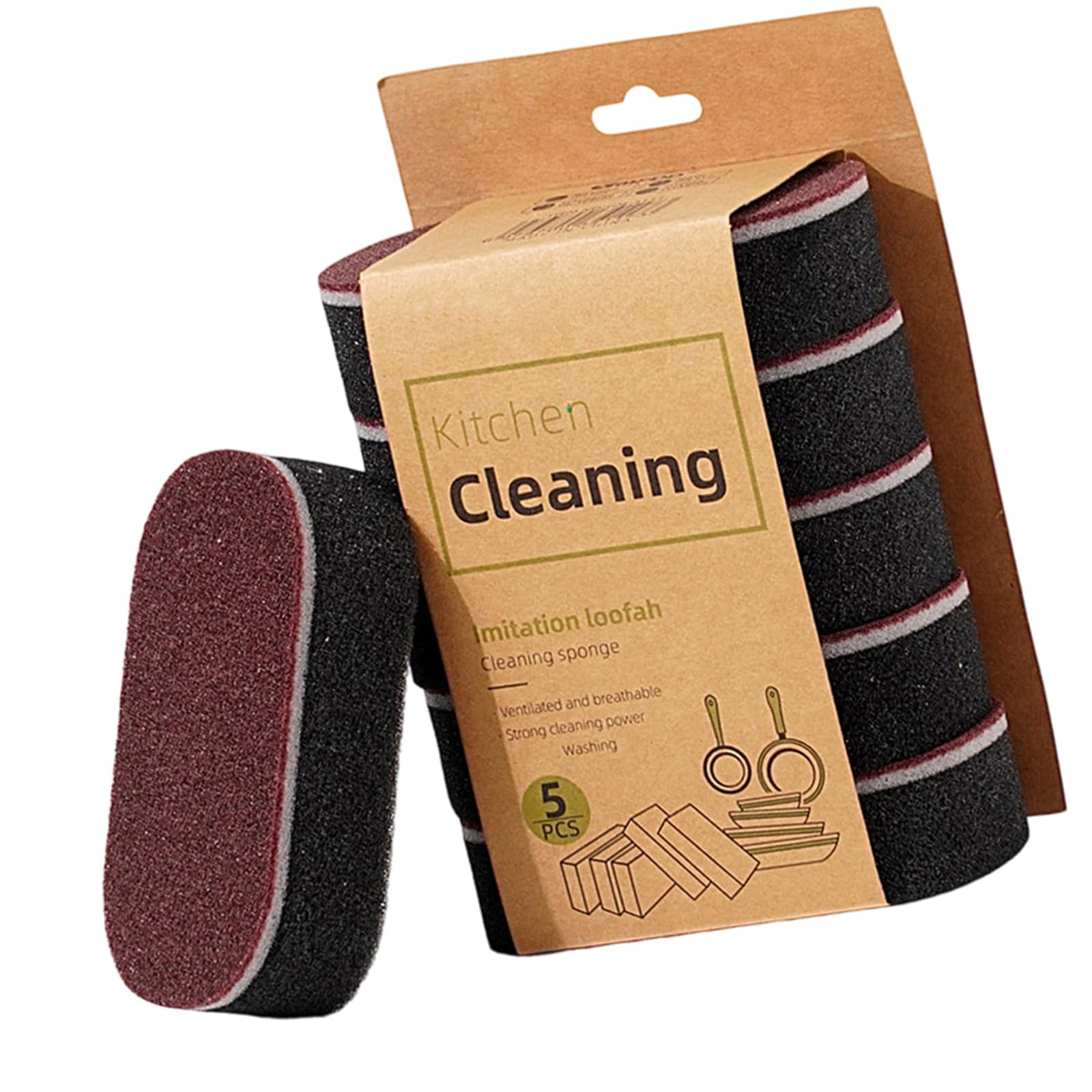 Multipurpose Emery Sponge Scrub Pad Heavy Duty Sanding Sponge Kitchen Utensil Countertop Car Cleaner Dirt Removal