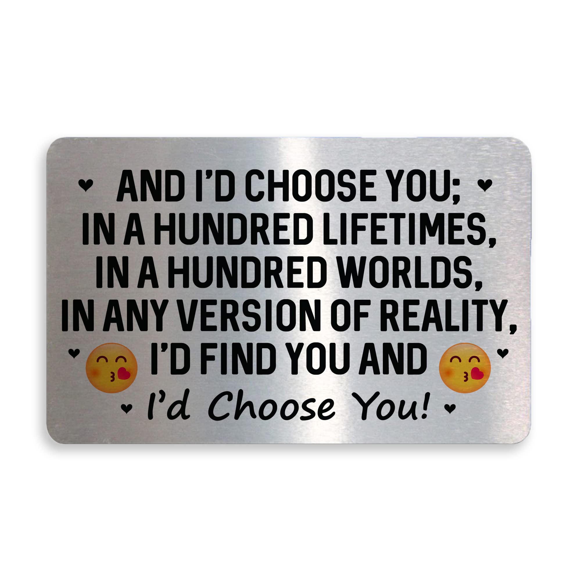 Gift For Couple Valentines Anniversary For Him Her Metal Wallet Card