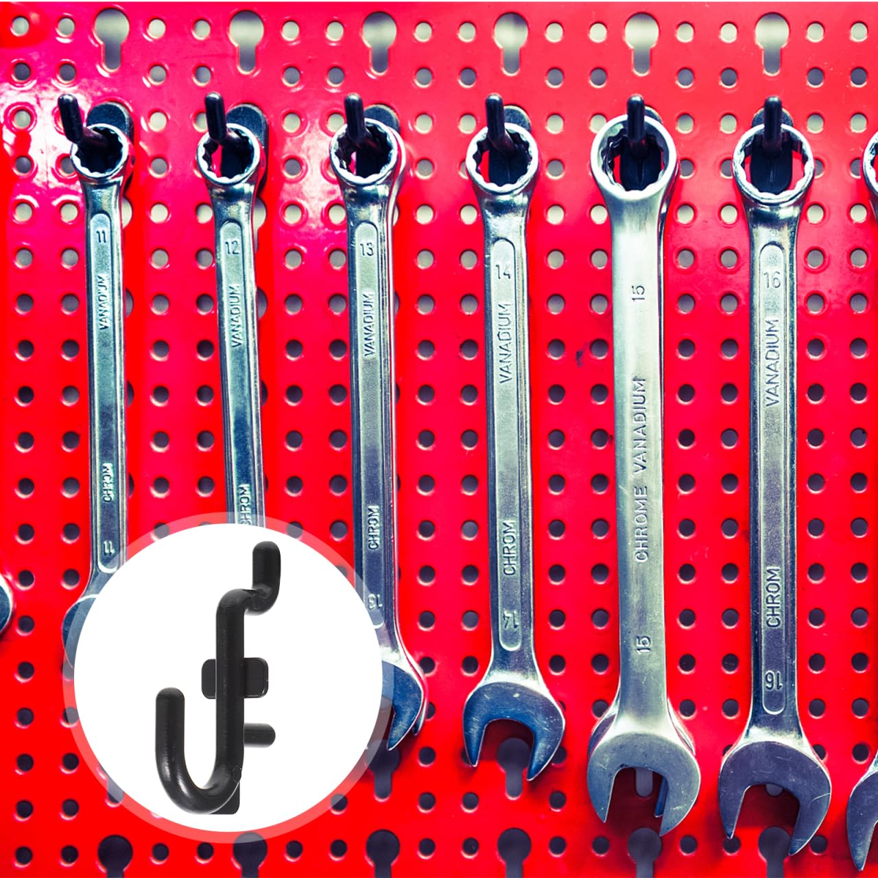 Mobestech 50 Pezzi Gancio Portaoggetti Assortimento Di Ganci Per Pegboard j Portautensili Per Pannelli Forati Gancio Da Officina Ganci Parete a Piolo Ufficio Plastica Titolare Conservazione