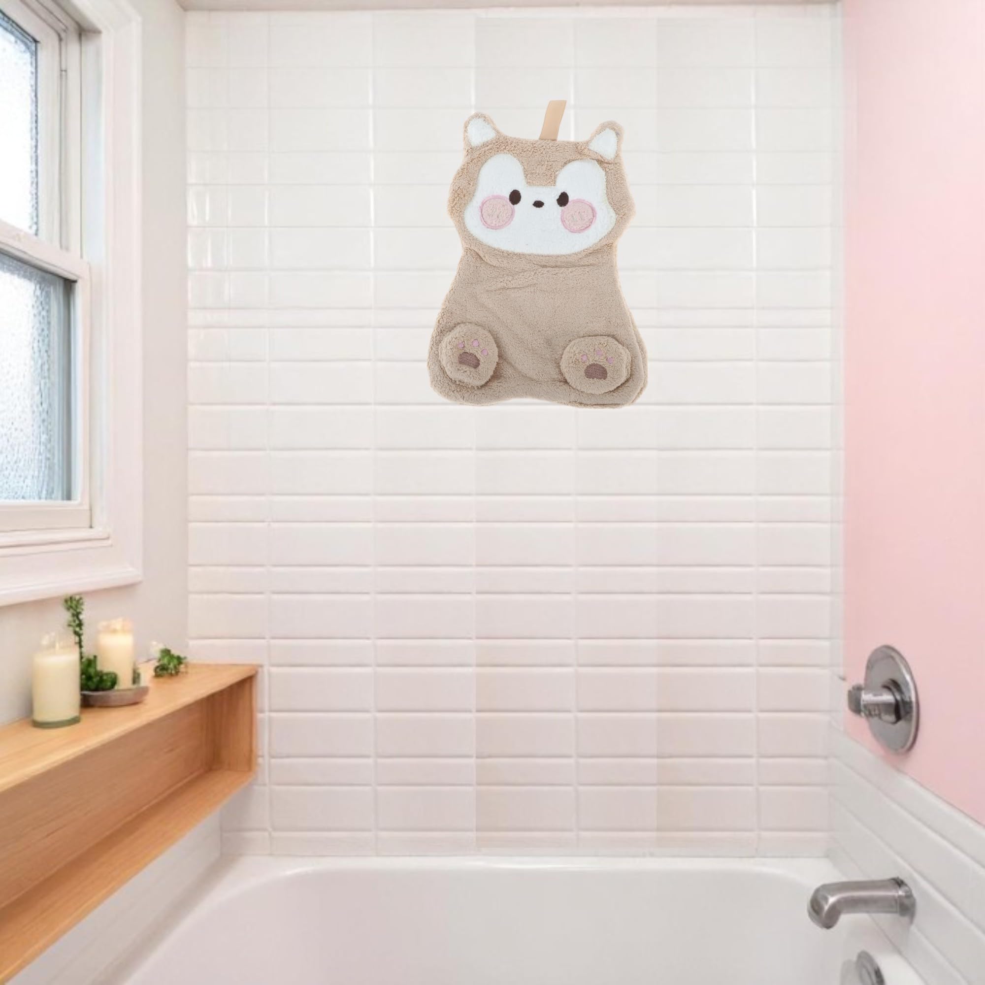 1Pcs Towels Cozy Bears Finger Towel Microfiber Coffee Brown 25x19cm