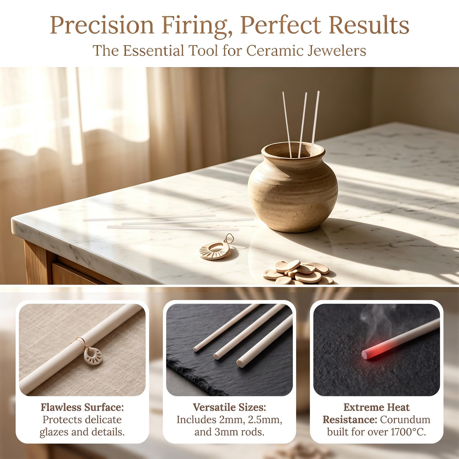 1 Set di Barre di Ceramica sospese per Cottura in Forno, 2/2,5/3 mm