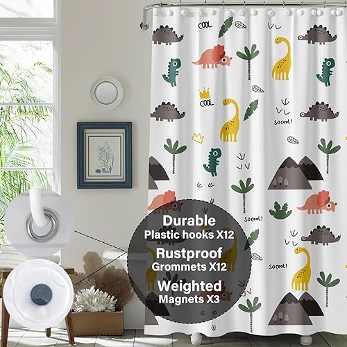 Vista 204 de Forro de plástico para ducha, forro de cortina de ducha de PEVA 4G de alta calidad con ojales inoxidables y 3 imanes pesados, cortinas de ducha