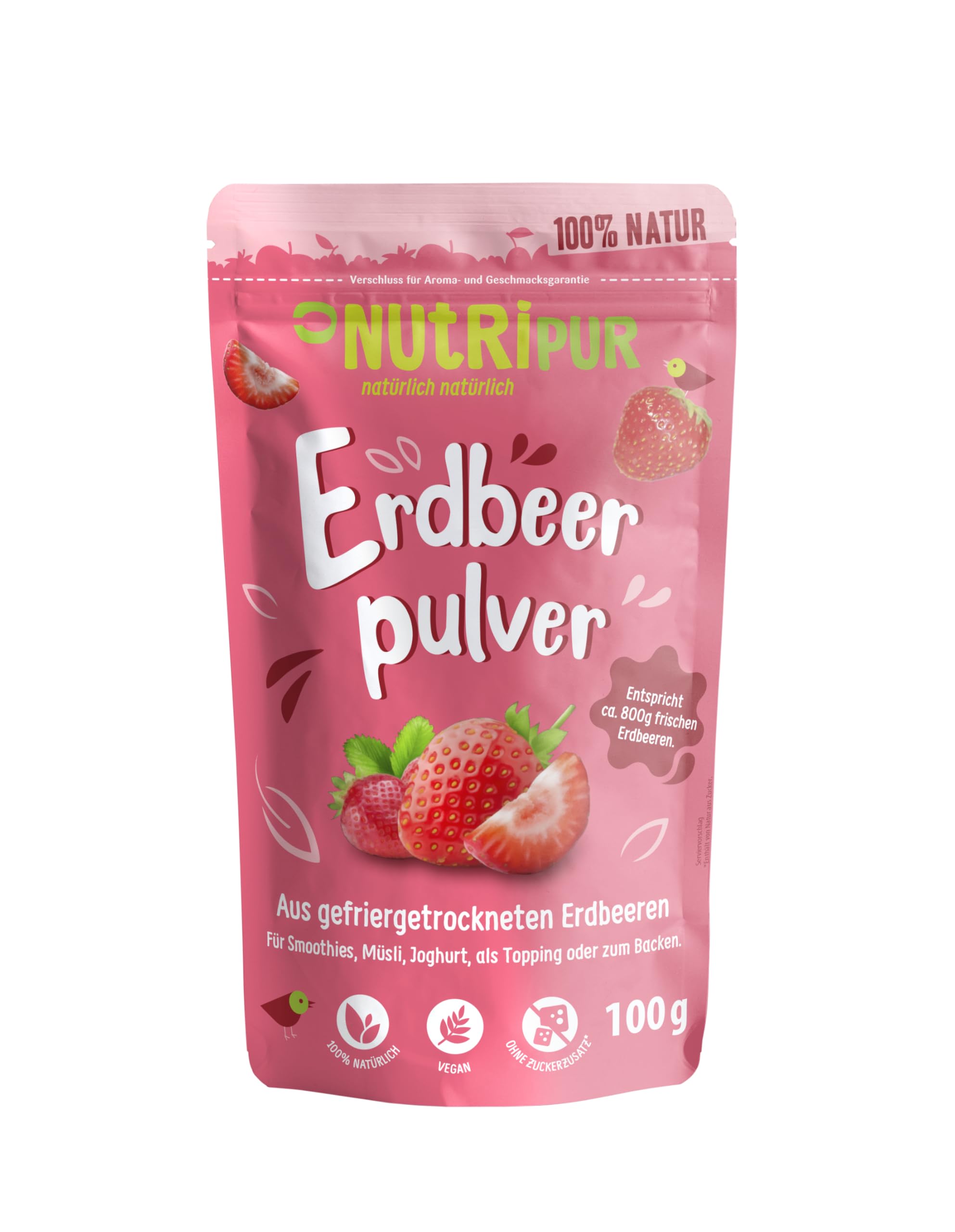 NutriPur Erdbeerpulver 100 g