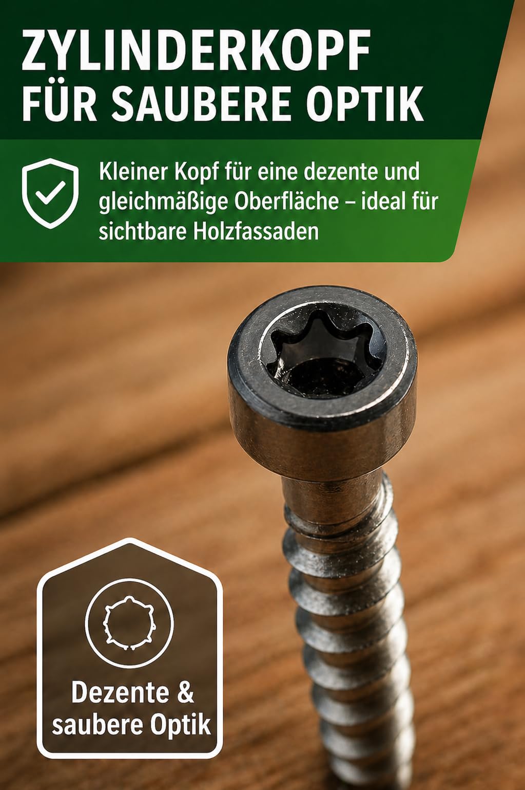 ESSVE Tornillos de fachada 5,0 x 72 mm A4 de acero inoxidable TX15 con punta de perforación, cabeza cilíndrica, RAL7016 – 250 unidades, acero inoxidable C5, para revestimiento de madera exterior