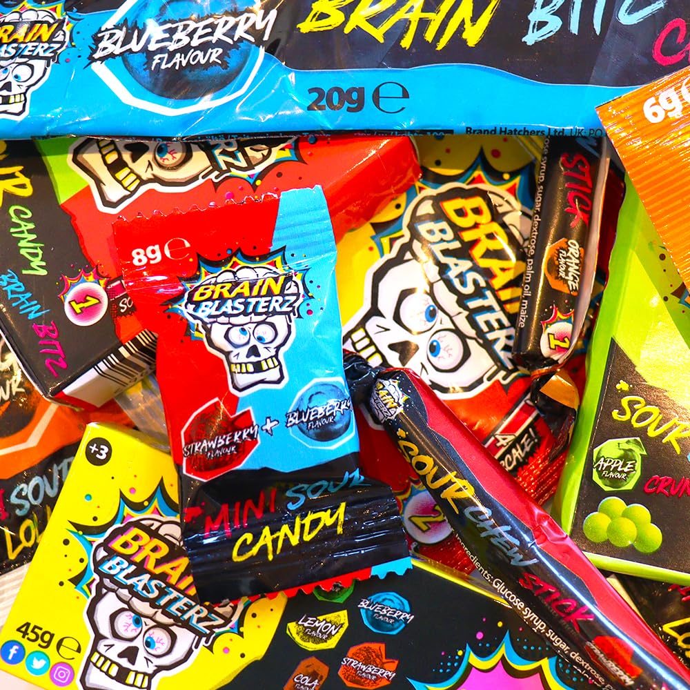 Amazon.com : Brain Blasterz Sour Candy Gift Box – 15 Individually