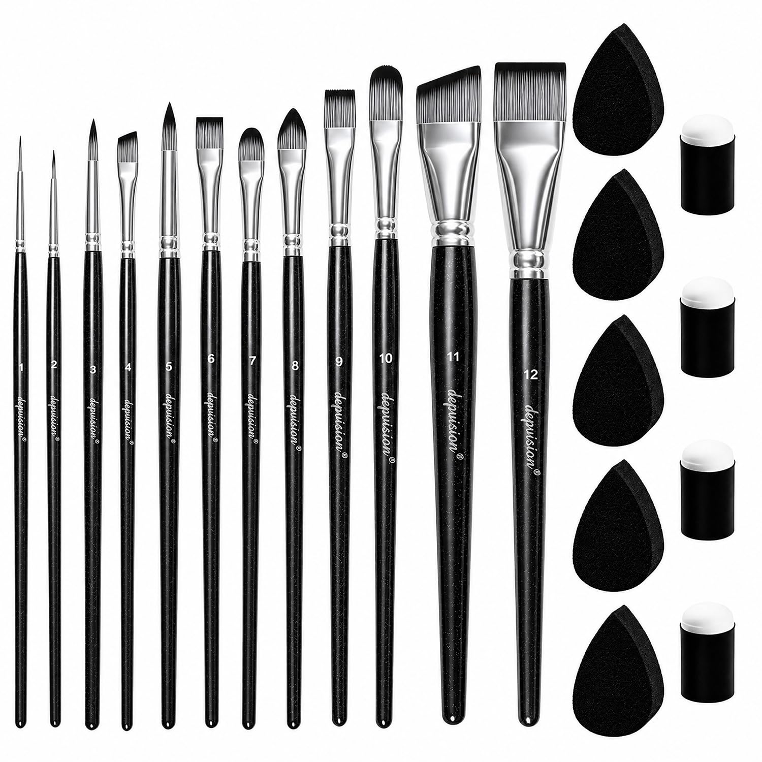 Depvision Face Paint Brushes Set 12 Pcs