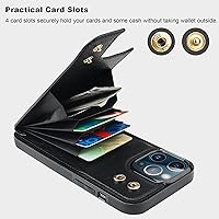 Vista 4 de Folosu Funda compatible con iPhone 13 Pro Max con soporte para tarjetas, rotación de 360°, soporte de anillo de dedo con función atril, protección