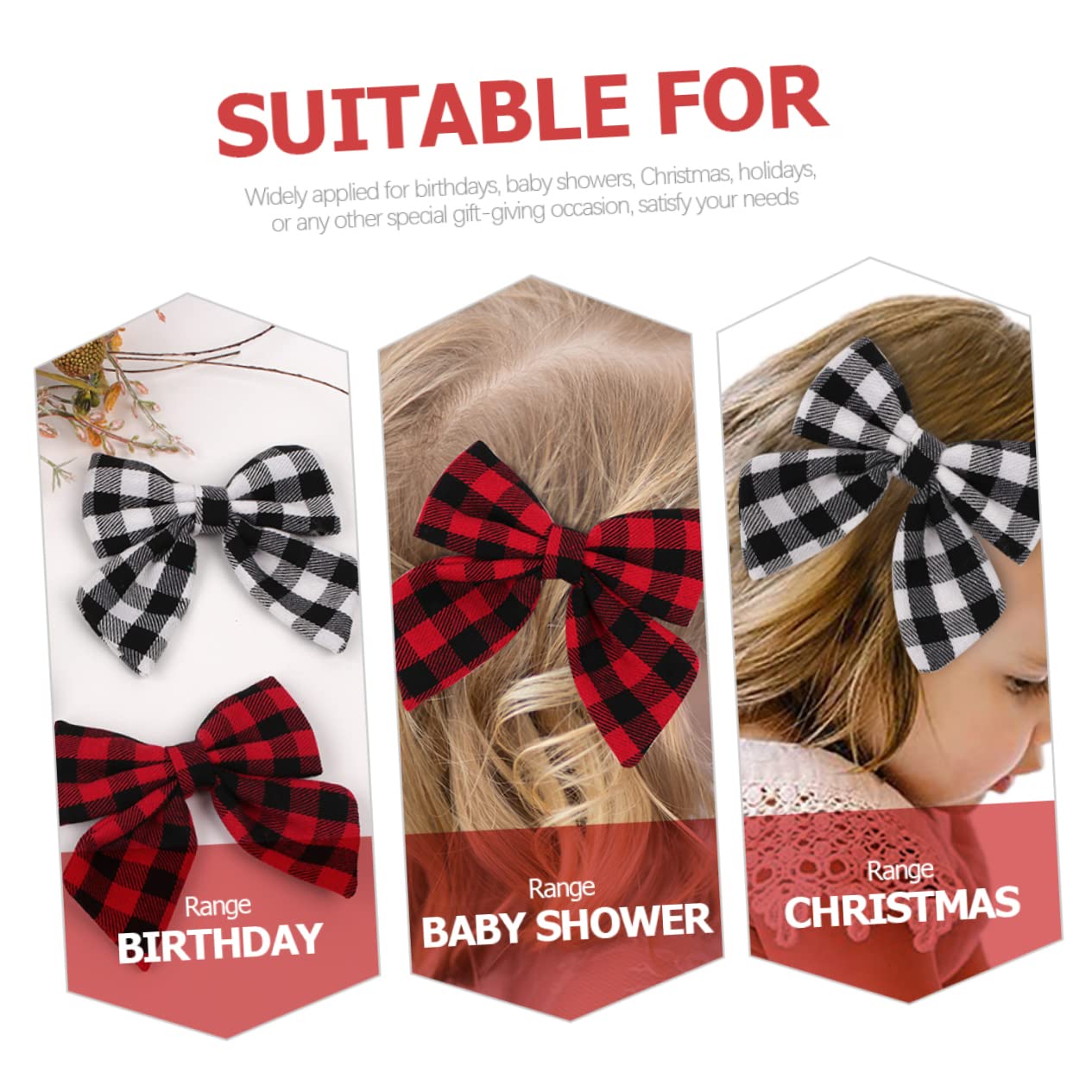minkissy 12pezzi Fermagli Per Fiocco Per Bambine Di Clip Decorative e Accessori Leggeri e Facili Da Usare Per Outfit Alla Moda