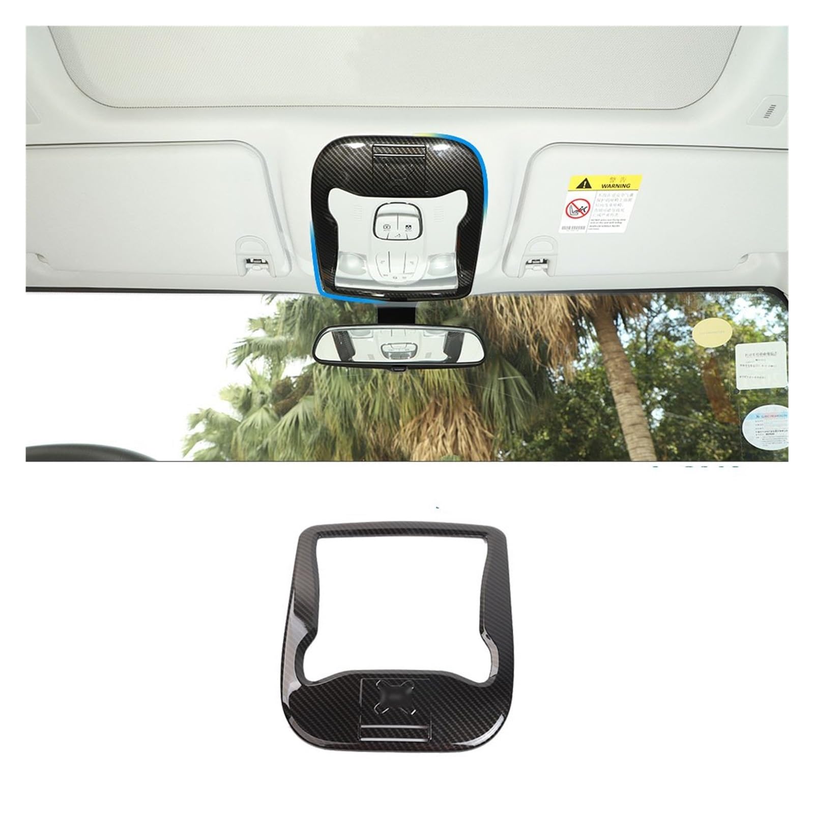 for Jeep for Renegade 2016 Up Interior Steering Wheel Decoration Gear Protective Central Control ABS Cover Stickers Car Interior Mouldings(Reading Light)