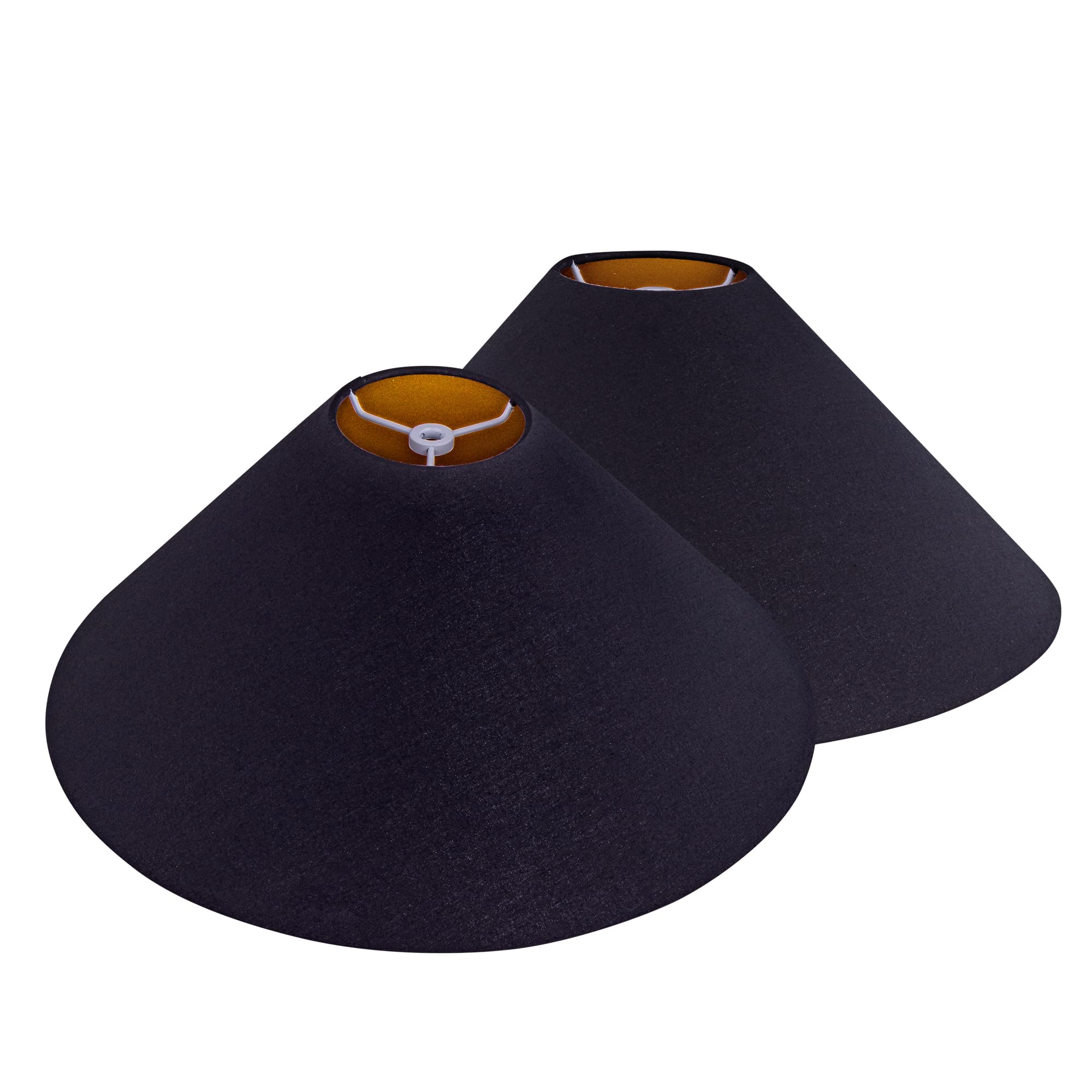tochic empire lamp shades set of 2, 4'' top x 16'' bottom x 9'' slant height large lamp shade spider lampshades for table lamp floor lamp beside lamp, spider fitter, black gold