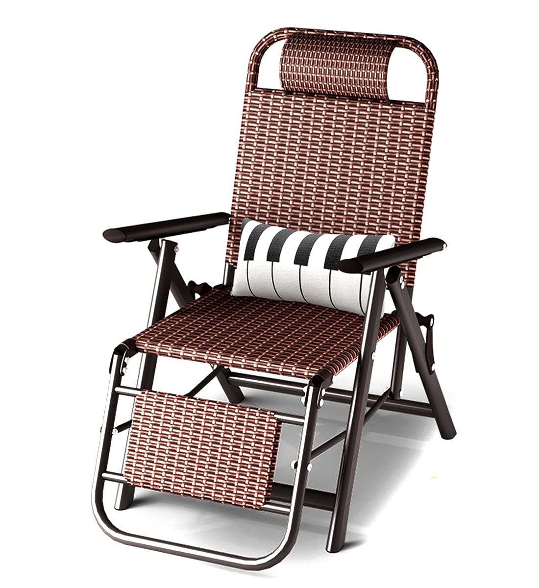 sdneNest Sedia a sdraio da spiaggia, reclinabile, lettino, per giardino e campeggio all'aperto, utilizzabile per esterni, interni, picnic, pesca, tempo libero, ecc. Marrone, 152 x 47 cm