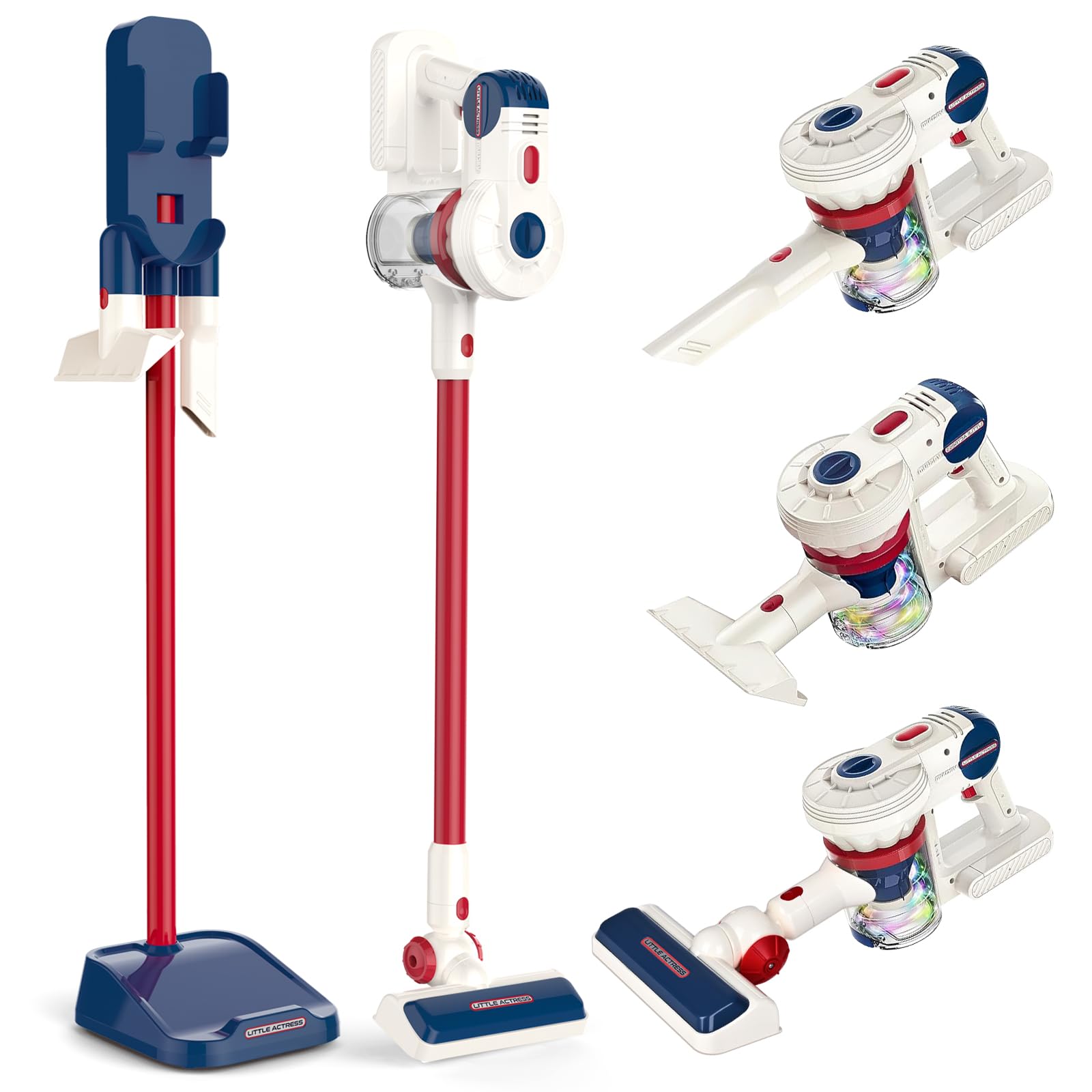 Kids Vacuum That Really Works - Realistic 3-in-1 Vacuum Cleaner Toy for Toddler Cordless Vacuum Home Cleaning Toy, Housekeeping Keeping for Children Age 3 4 5 6 Years Old Present for Boy Girl Birthday