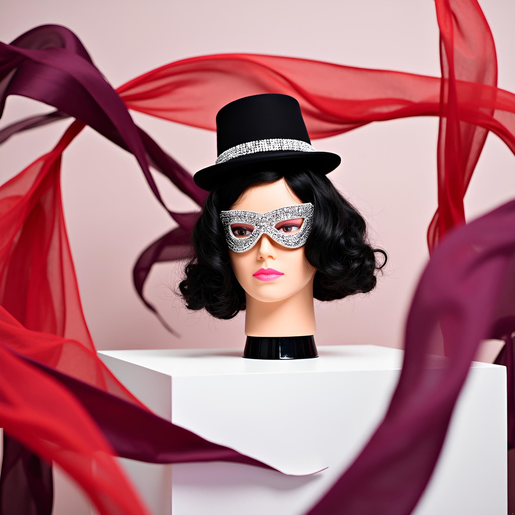 Tête de mannequin chauve pour femme - Tête de mannequin chauve pour la fabrication de perruques et présentoir - Avec pince de table gratuite (GT-B)