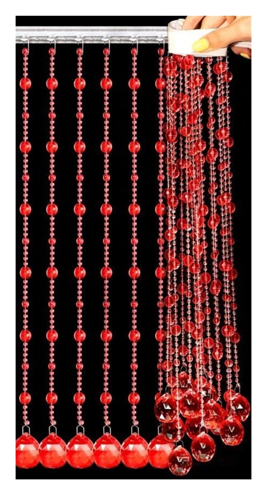 Rideau de perles pour séparer une pièce sans percer avec fixation adhésive