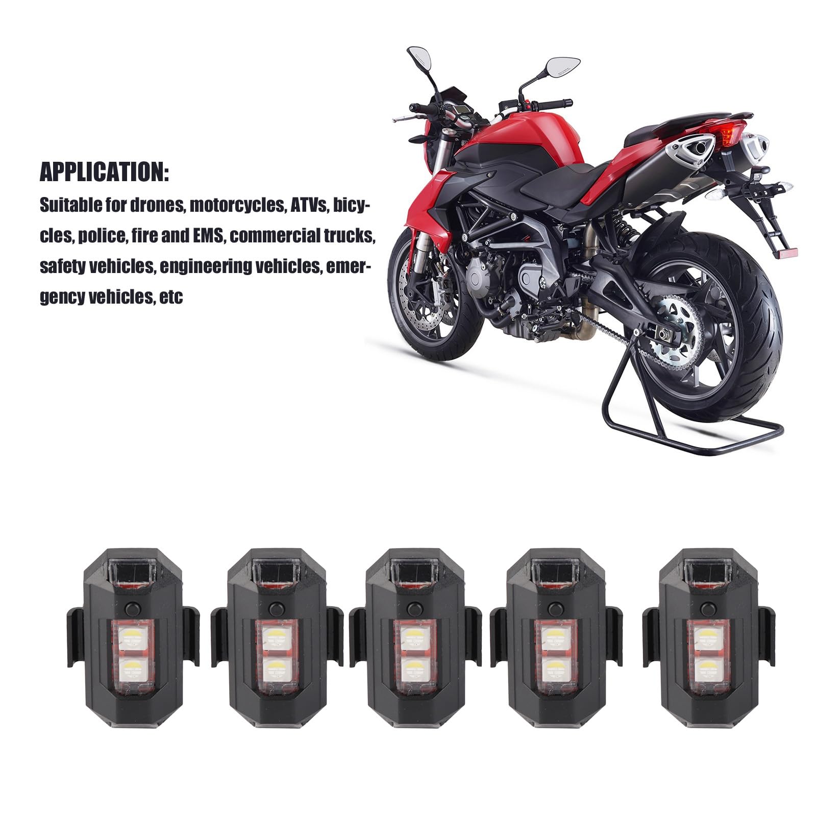 Lumières LED Anti-collision Sans Fil – Télécommande, 8 Couleurs, étanches IP65, Pour Drone, Vélo, Fêtes