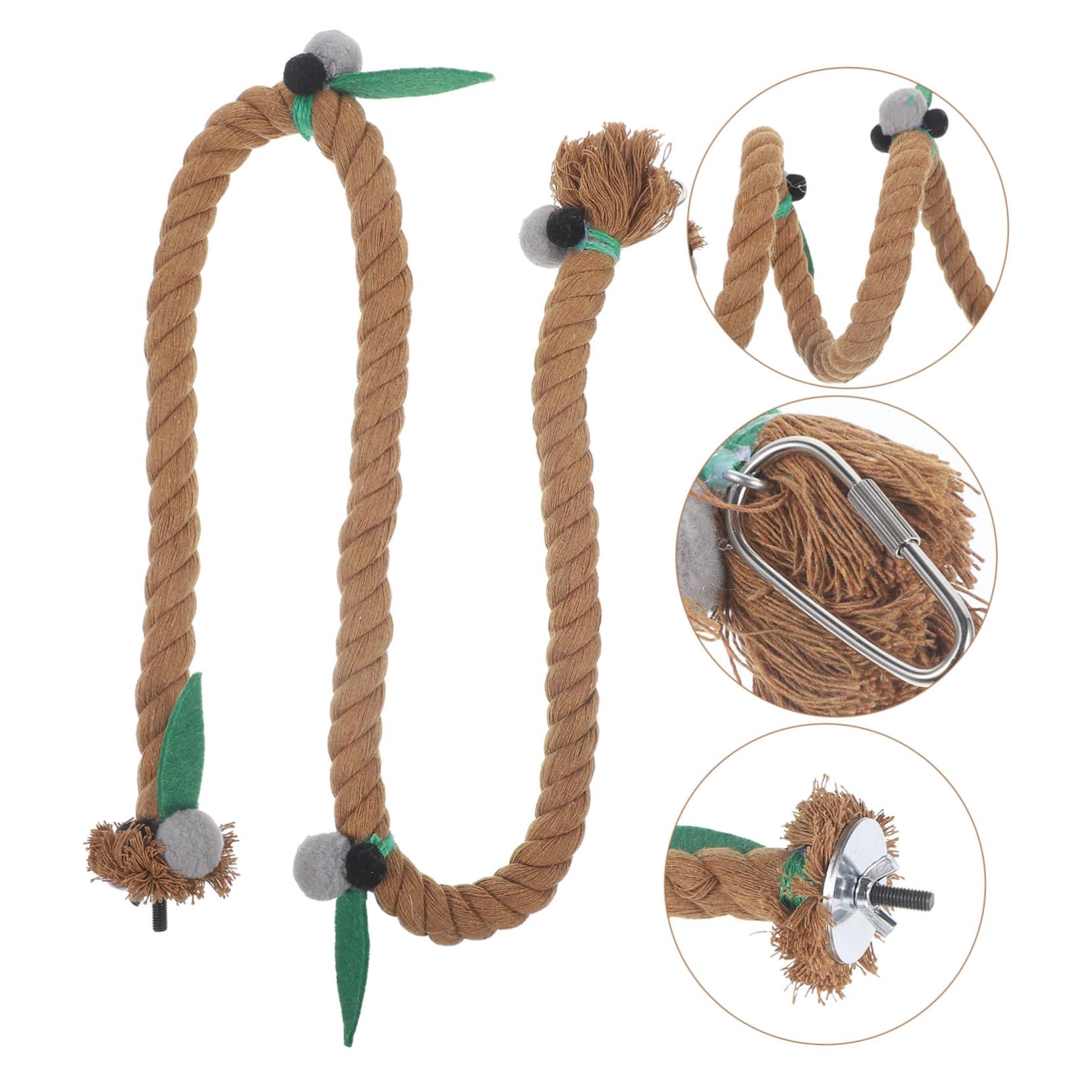 VANZACK 5piezas Percha De Cuerda para Pájaros Soporte De Juguete De Masticar para Periquitos y Loros Accesorios De Jaula De Pájaro Cuerda De Natural Clara