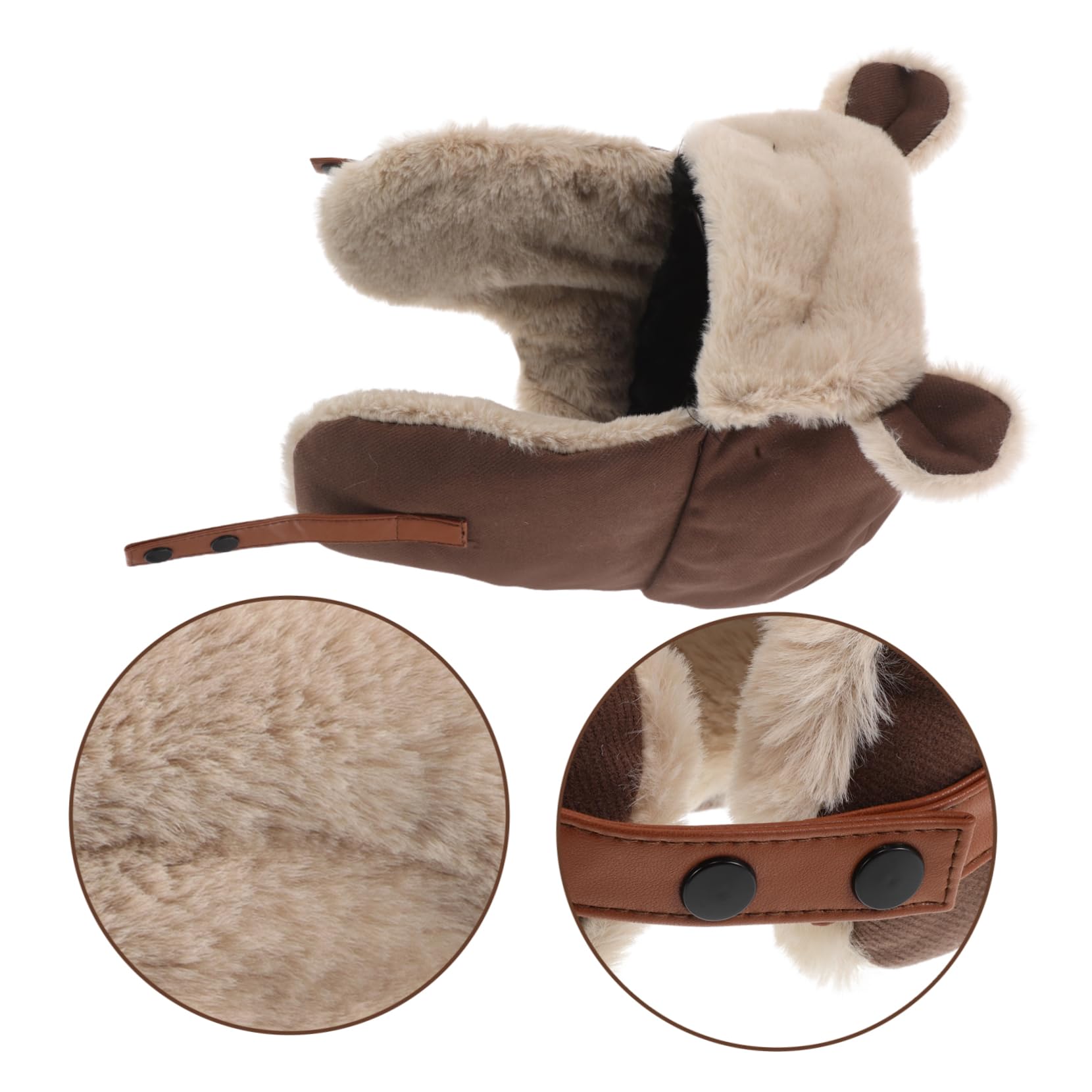 GAROZATION Adorable Bear Earmuffs Hat Winter Plush Hat Earflaps Unisex Warm Headgear for Men Women Toddlers for Outdoor Activities Coffee