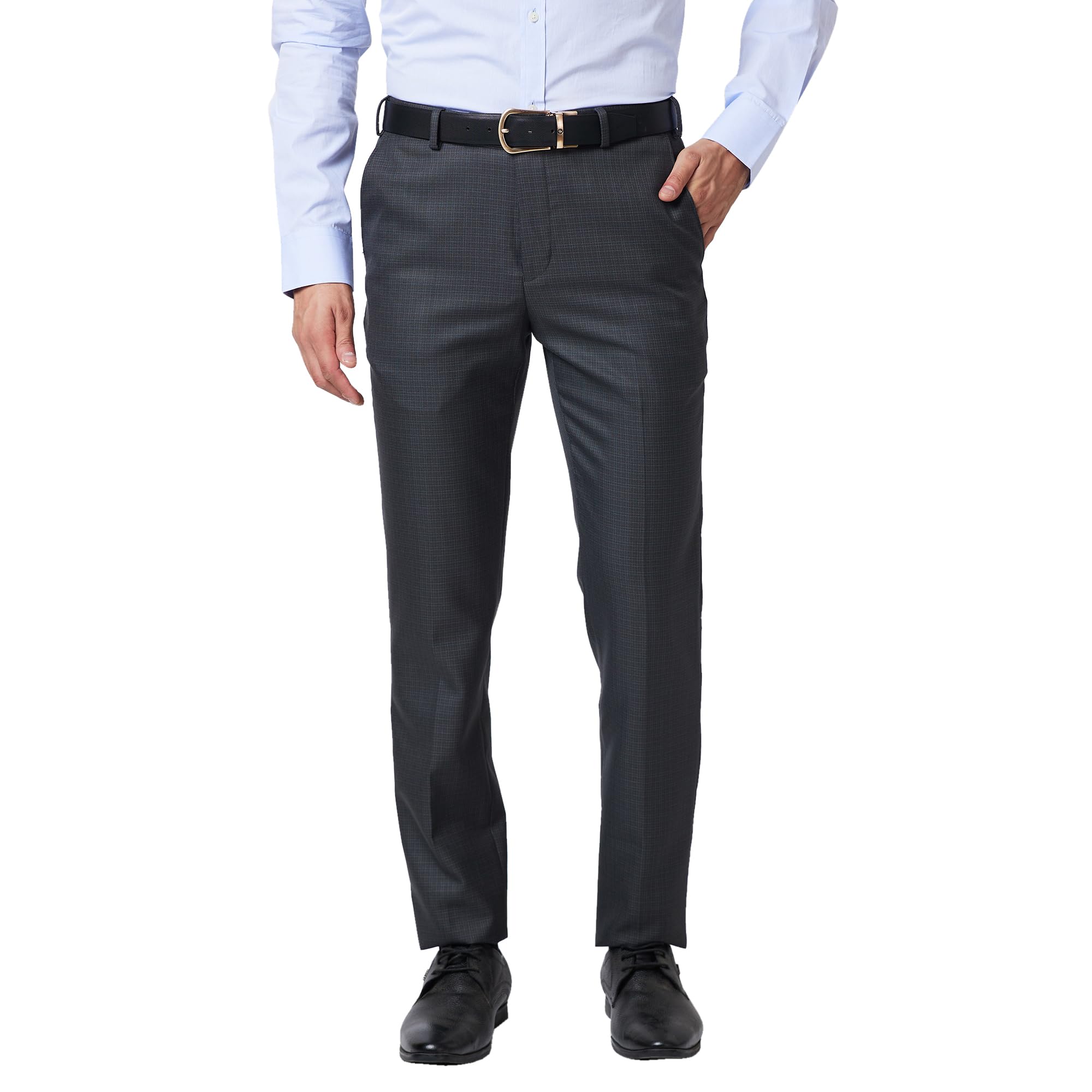 raymond Men's Slim Fit Checkered Trouser-picture-22